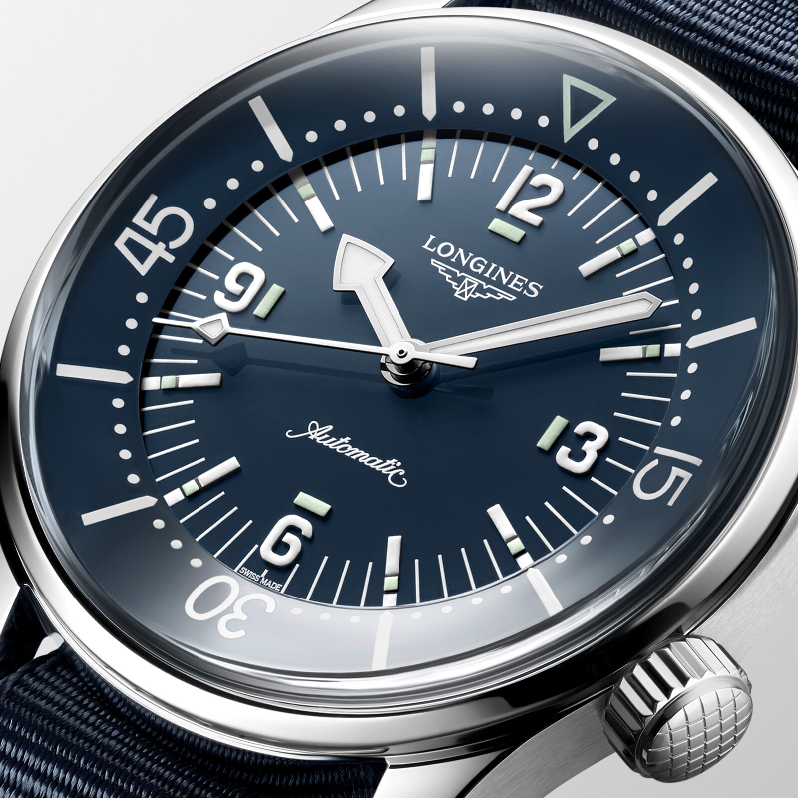 Replica Longines Legend Diver 39mm Mens details Blue Fabric L37644902 3 Replica Longines Legend Diver 39mm Mens details Blue Fabric L37644902