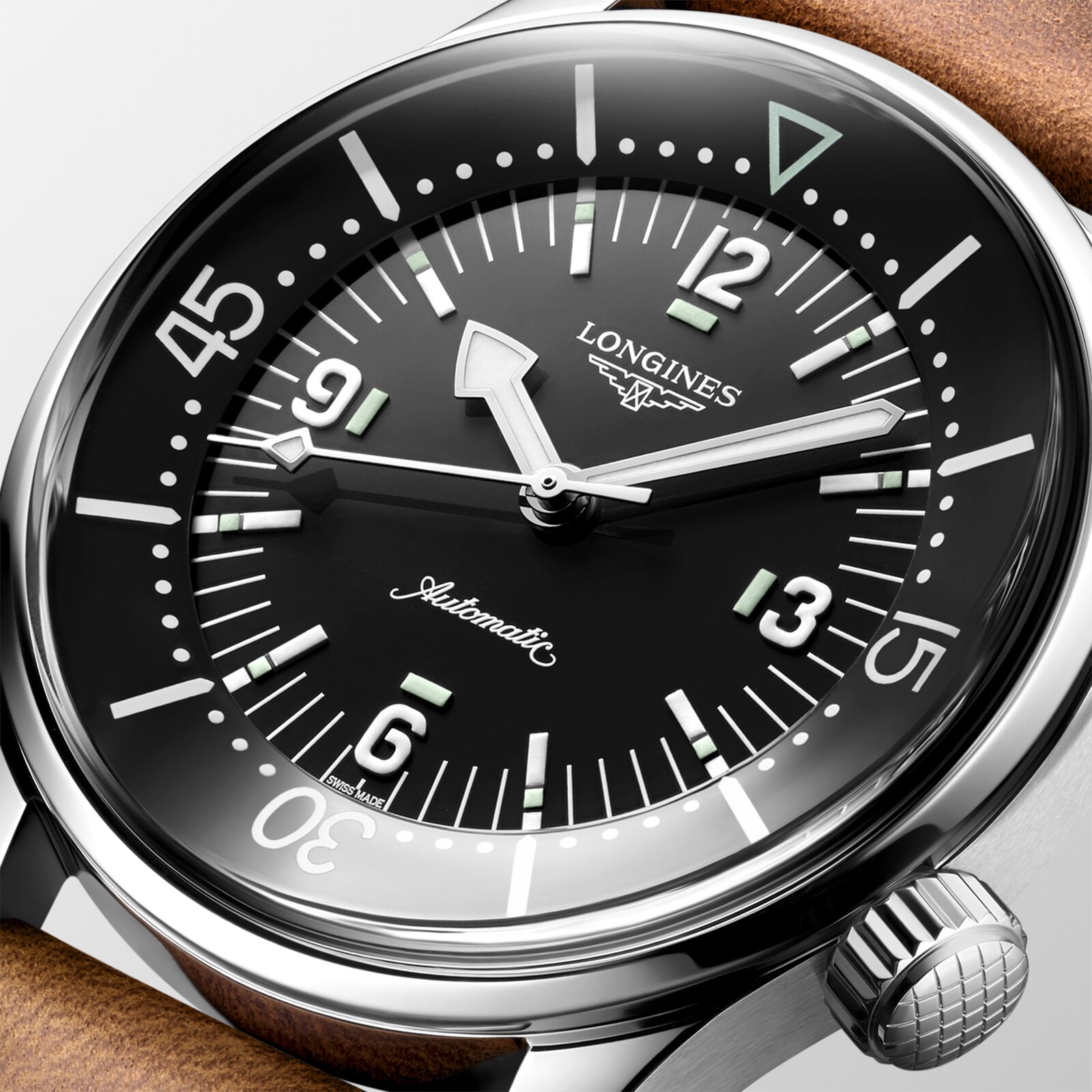 Replica Longines Legend Diver 39mm Mens details Black Leather L37644500 3 Replica Longines Legend Diver 39mm Mens details Black Leather L37644500