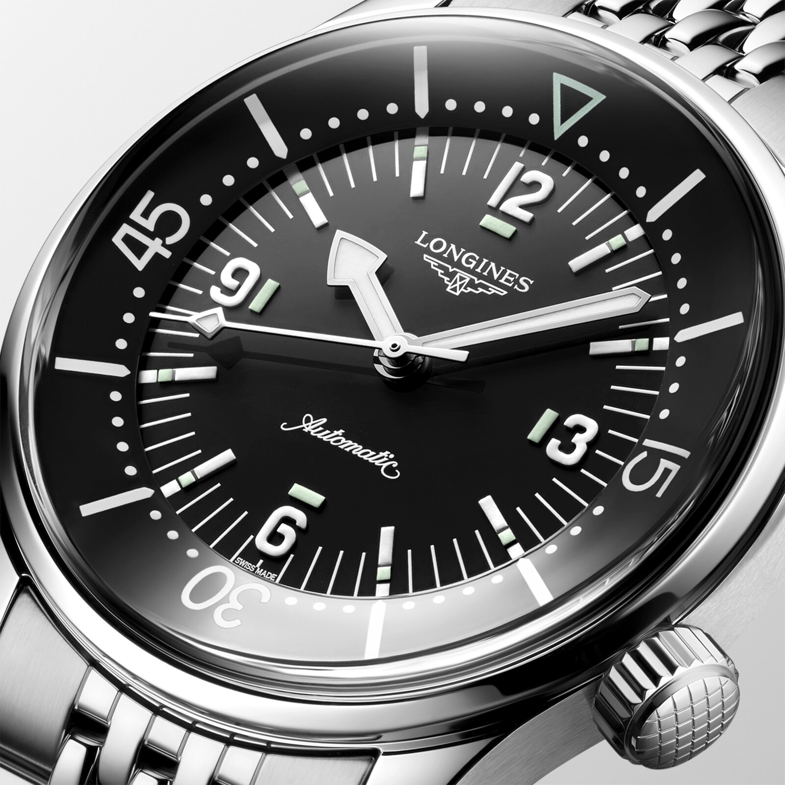 Replica Longines Legend Diver 39mm Mens details Black Stainless Steel L37644506