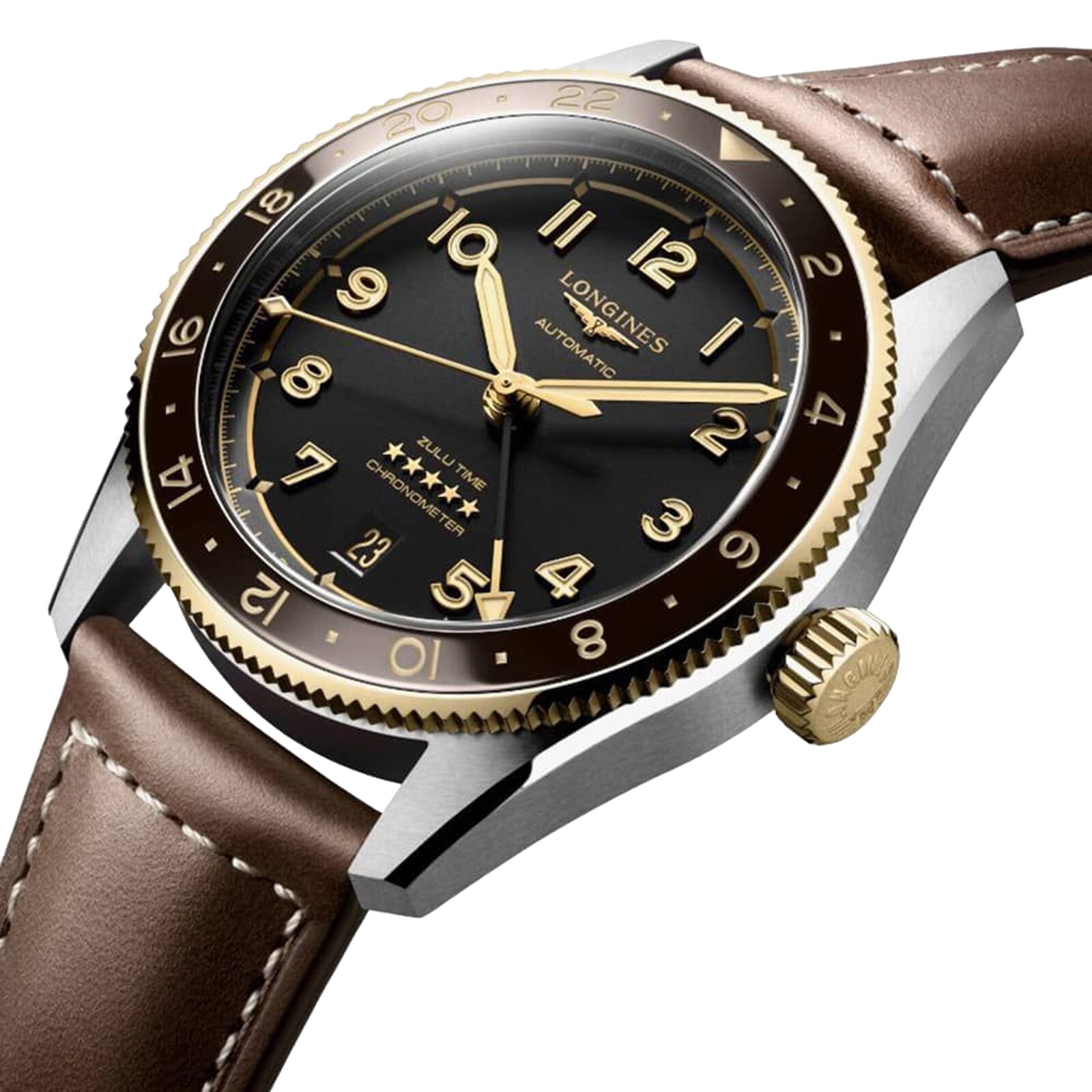 Replica Longines Spirit Zulu Time 39mm Mens details Black L38025532