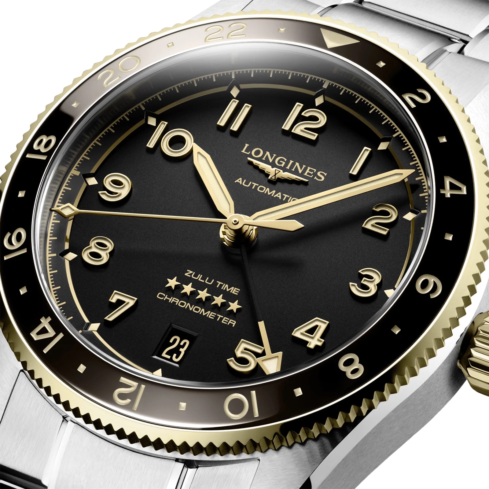 Replica Longines Spirit Zulu Time 39mm Mens details Black Stainless Steel L38025536 3 Replica Longines Spirit Zulu Time 39mm Mens details Black Stainless Steel L38025536