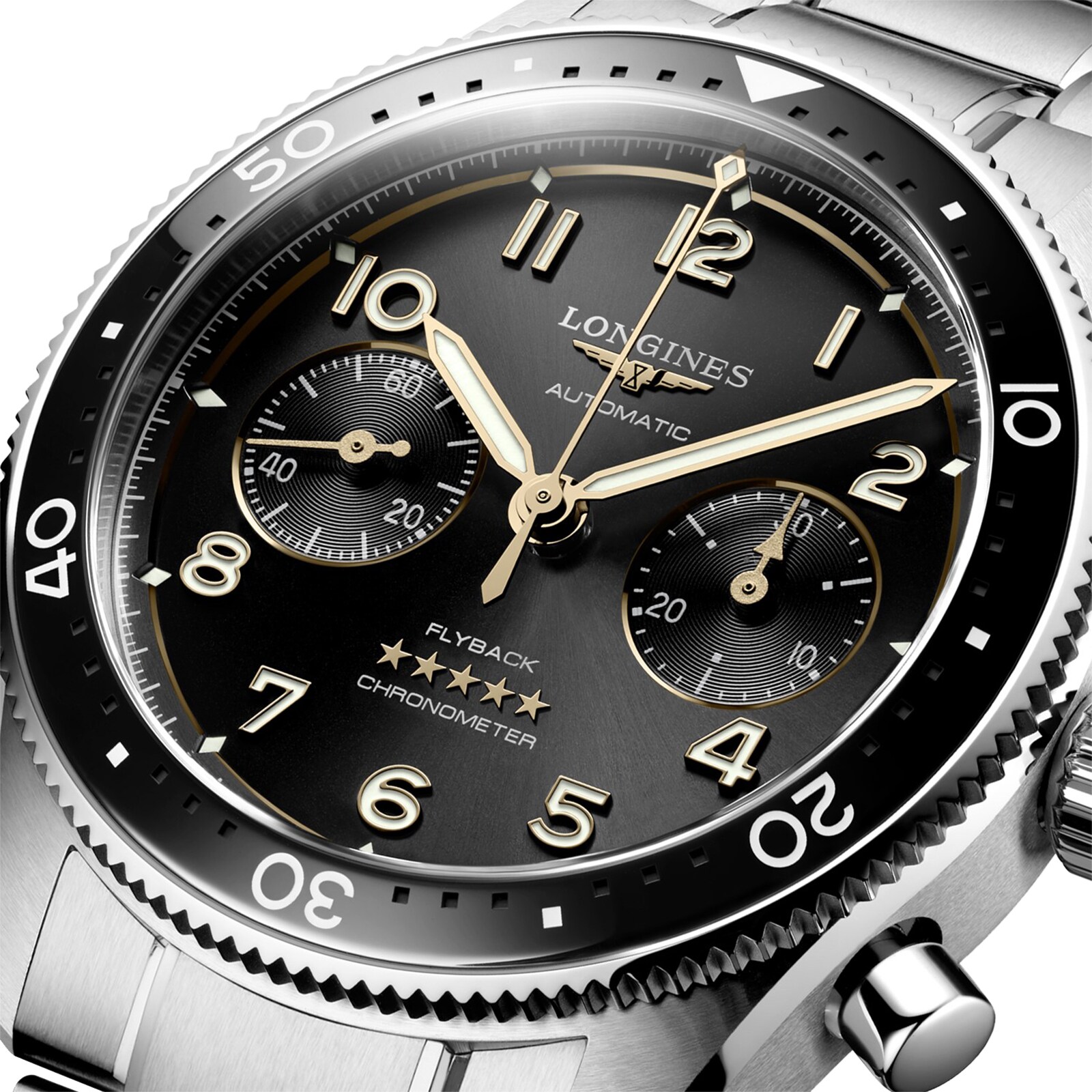 Replica Longines Spirit Flyback 42mm Stainless Steel Black Sunray Dial L38214536 3 Replica Longines Spirit Flyback 42mm Stainless Steel Black Sunray Dial L38214536