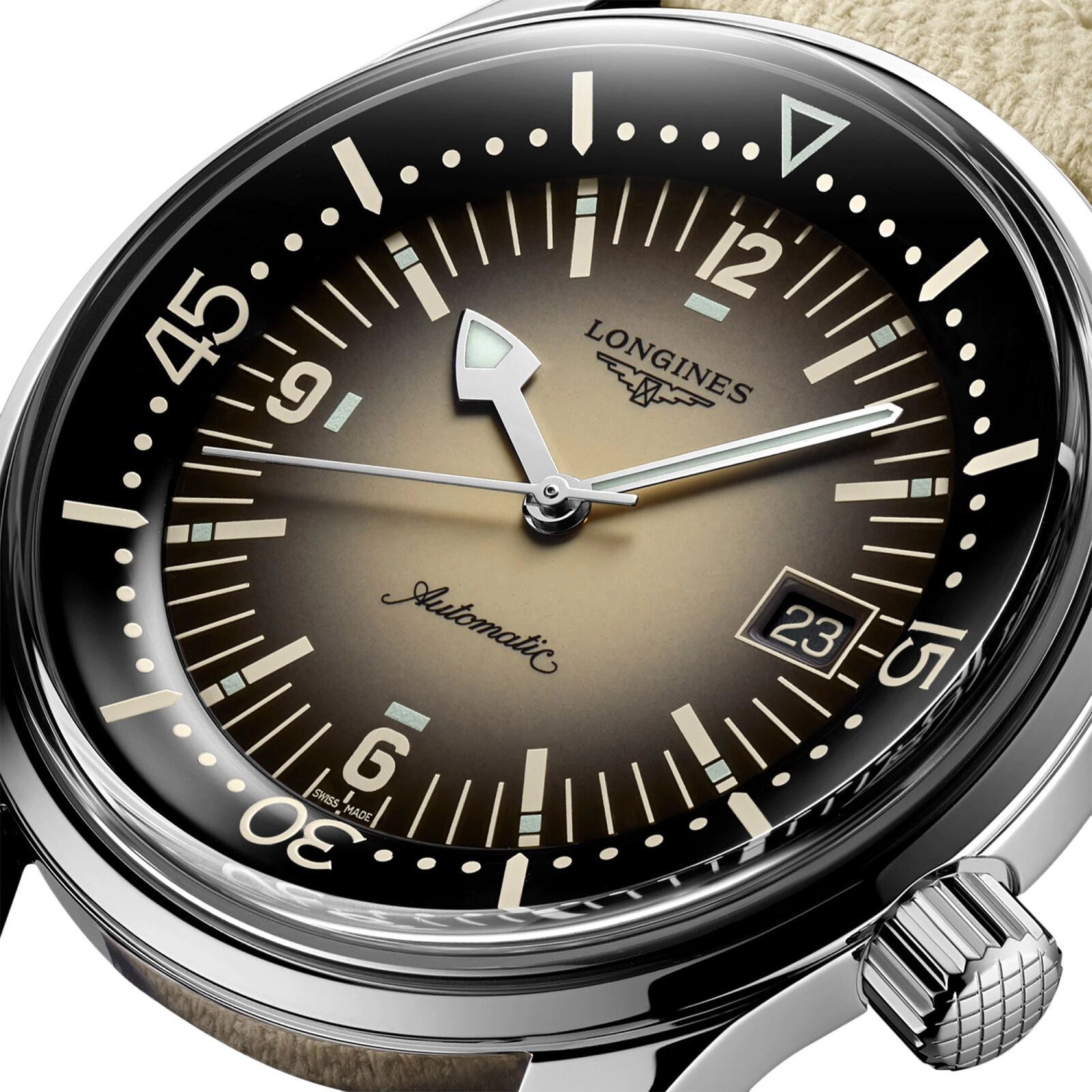 Replica Longines Legend Diver 42mm Mens details Beige L37744302 3 Replica Longines Legend Diver 42mm Mens details Beige L37744302
