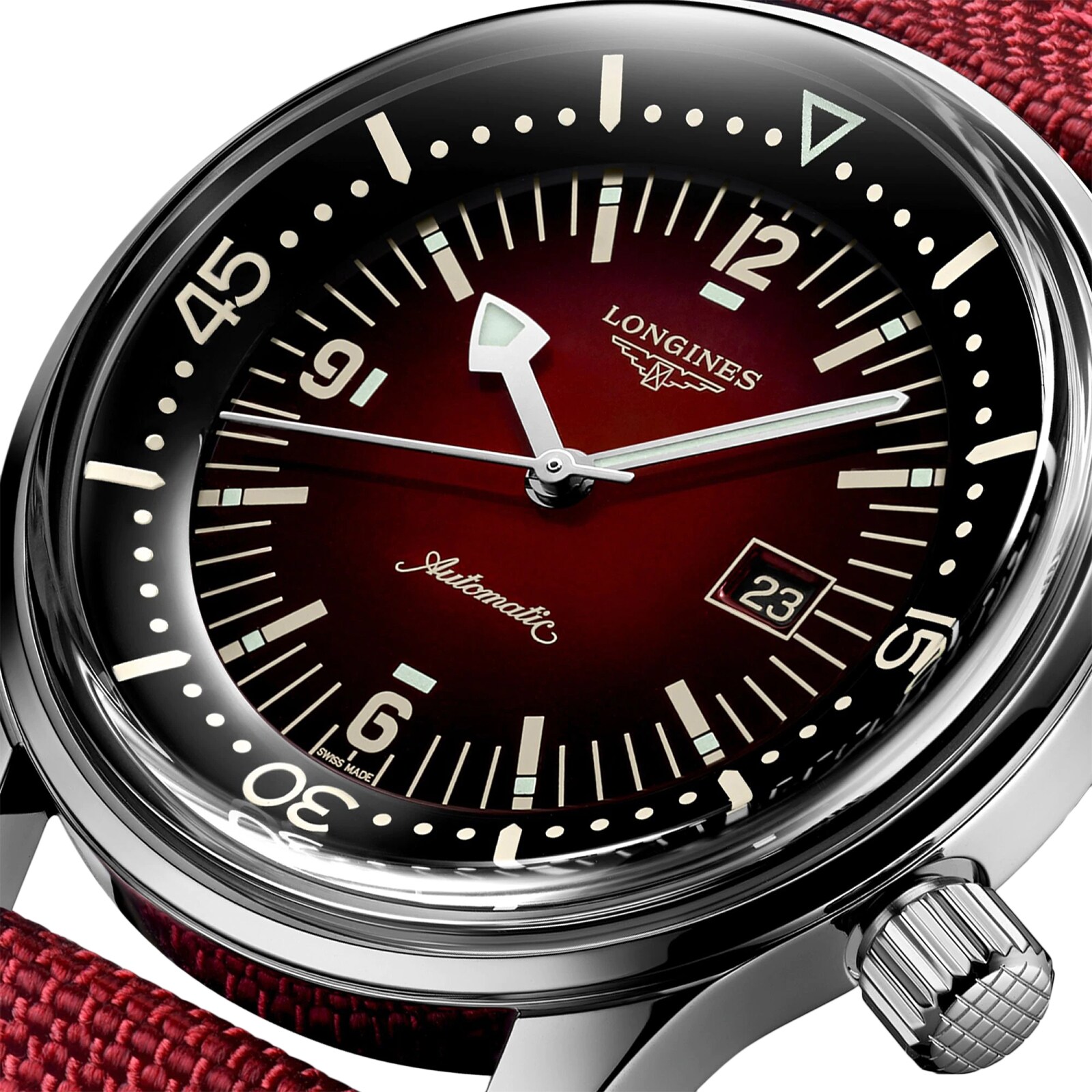 Replica Longines Legend Diver 36mm Mens details Red L33744402 3 Replica Longines Legend Diver 36mm Mens details Red L33744402