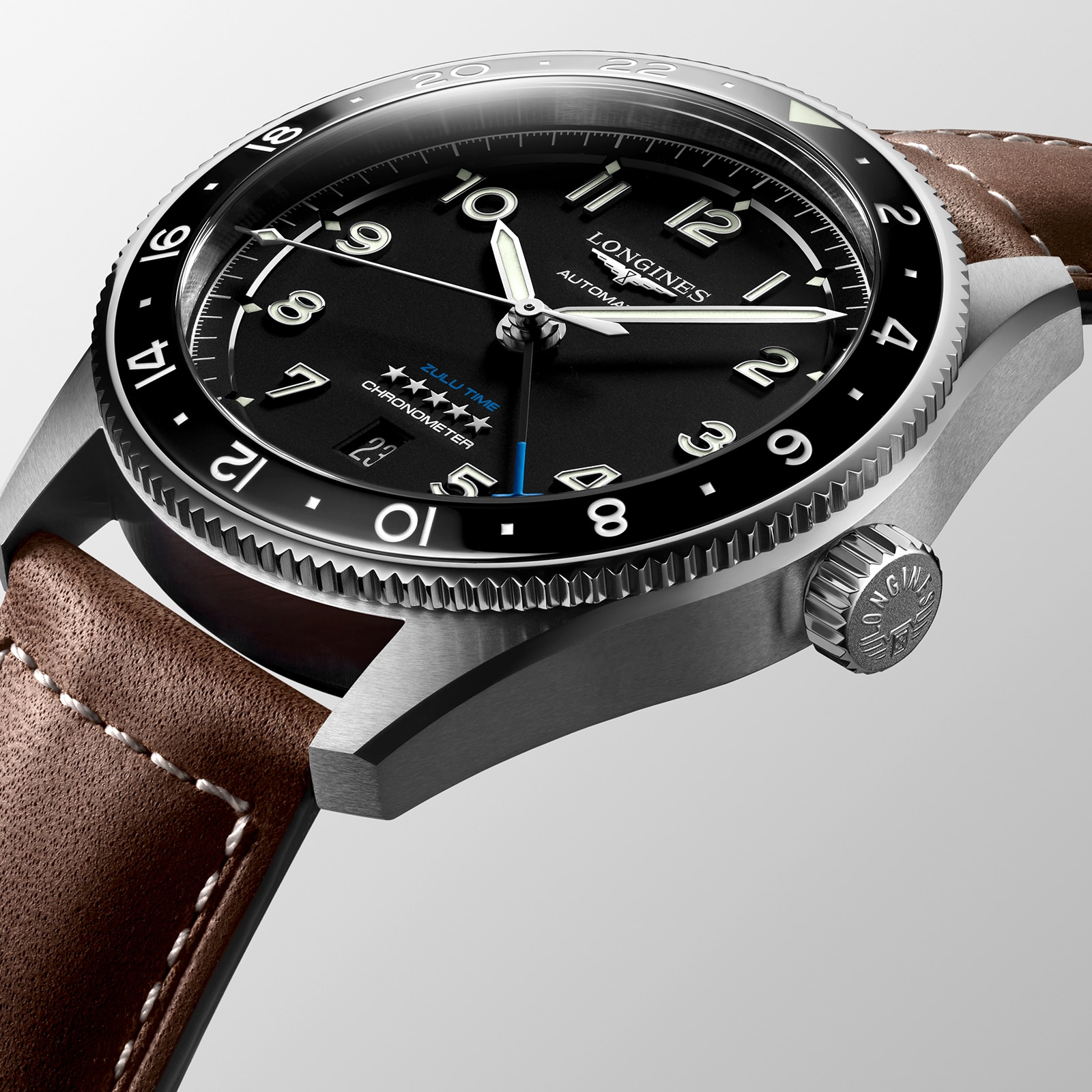 Replica Longines Spirit Zulu Time Pioneering time zones 42mm L38124532 3 Replica Longines Spirit Zulu Time Pioneering time zones 42mm L38124532
