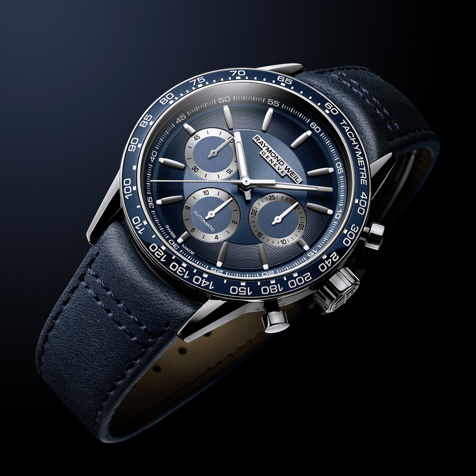 Replica Raymond Weil Freelancer Automatic Chronograph 43.5mm Mens details Blue 7741-SC3-50021
