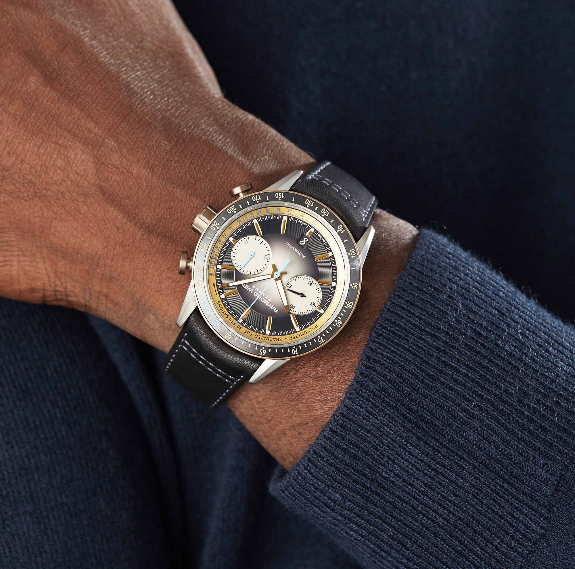 Replica Raymond Weil Freelancer Chronograph Bi-compax details 43.5mm 7780-TB3-20423 3 Replica Raymond Weil Freelancer Chronograph Bi-compax details 43.5mm 7780-TB3-20423