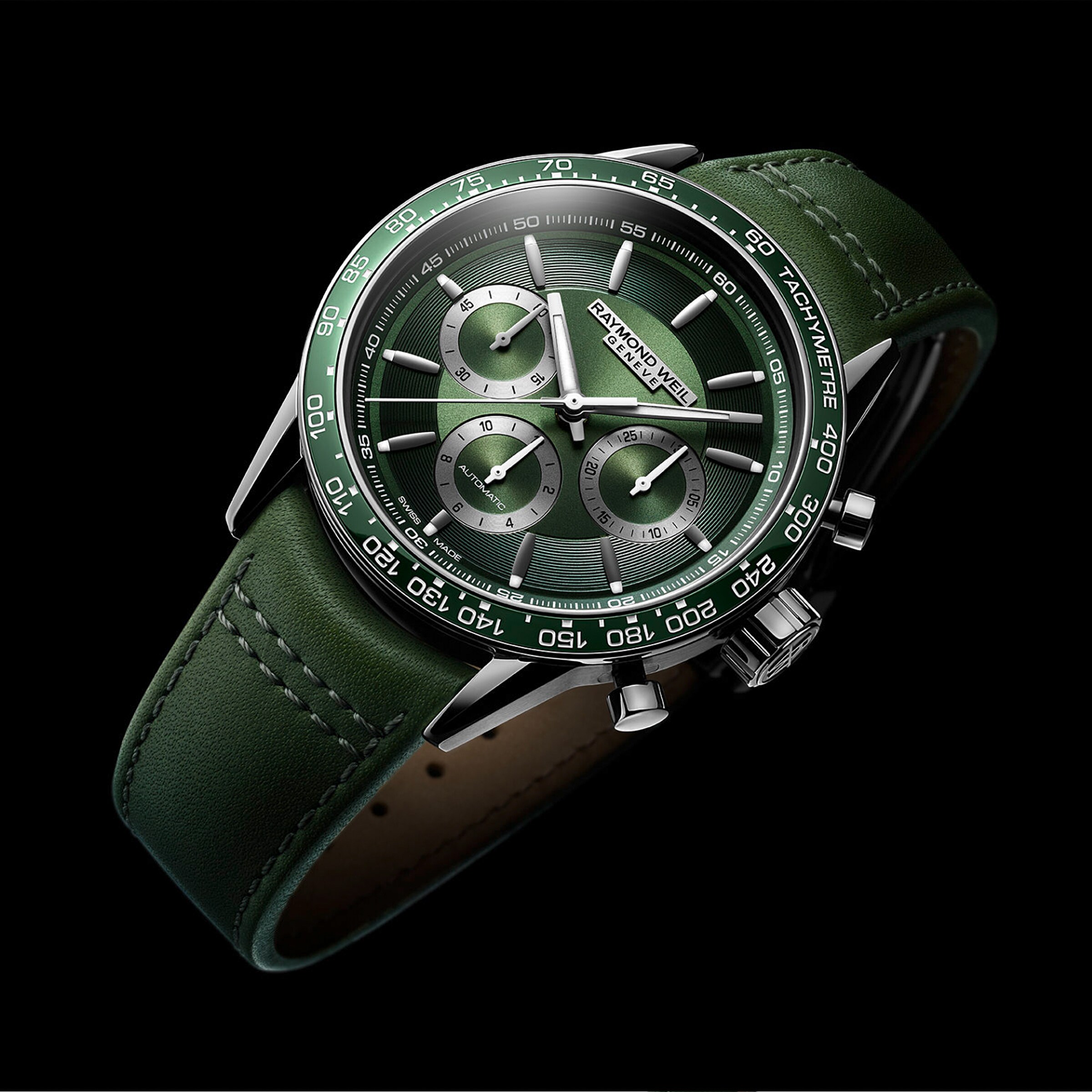 Replica Raymond Weil Freelancer 43.5mm Mens details Green 7741-SC7-52021