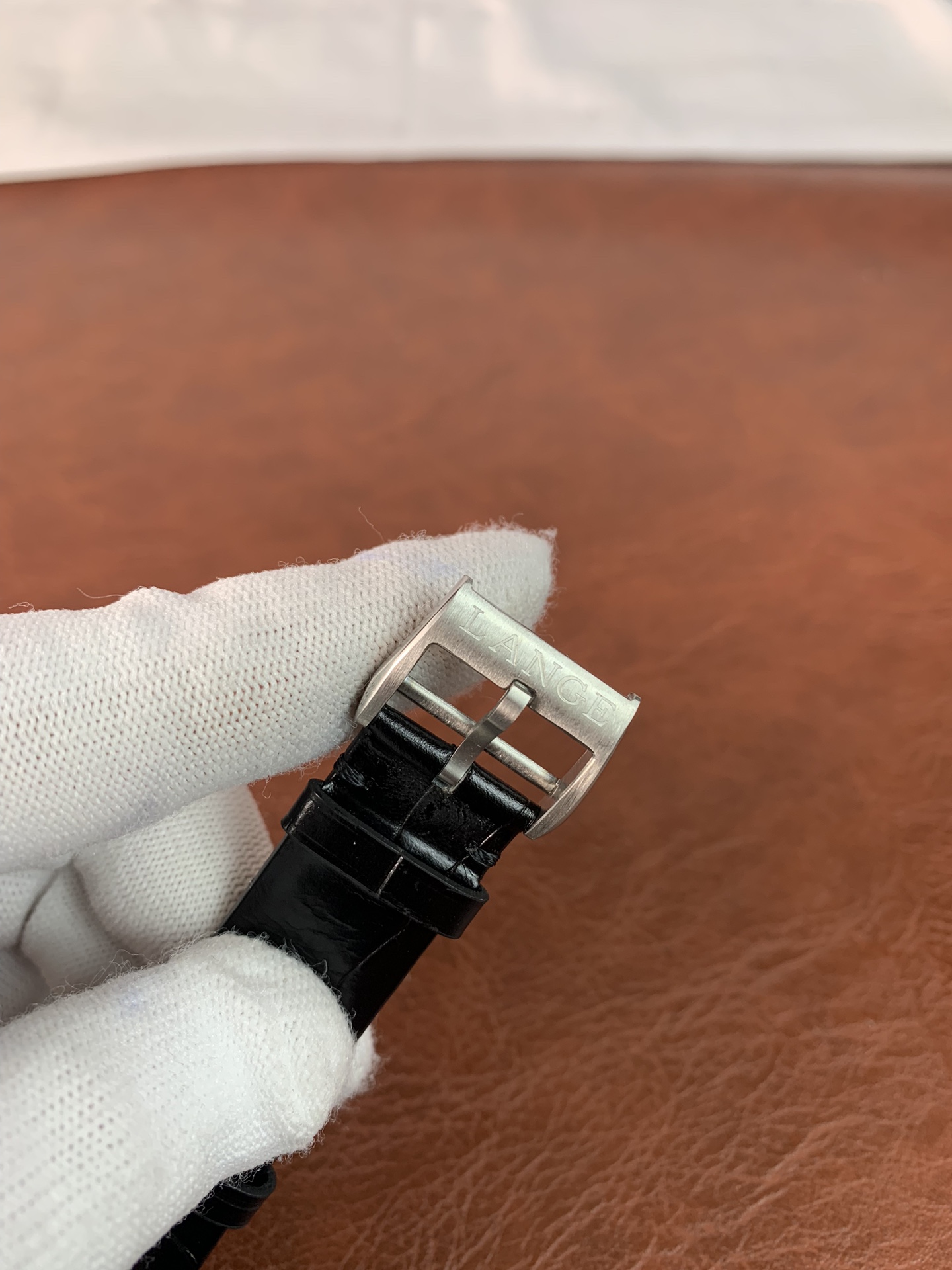 Replica A. Lange & Sohne Mens Saxonia Copper Blue 205.086