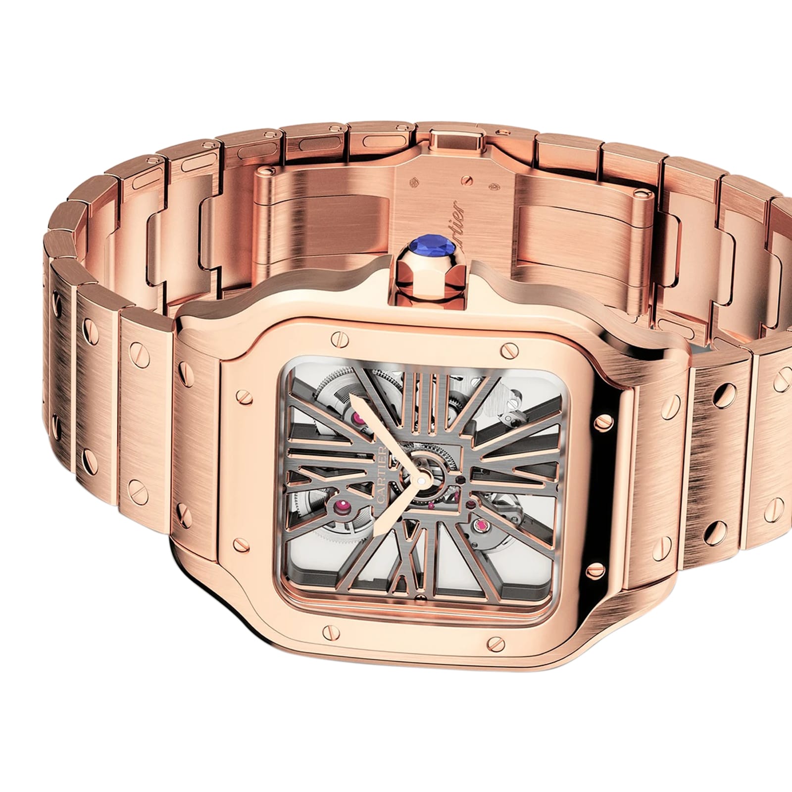 Replica Cartier Santos De Cartier details Large Model Manual Winding Rose Gold WHSA0016
