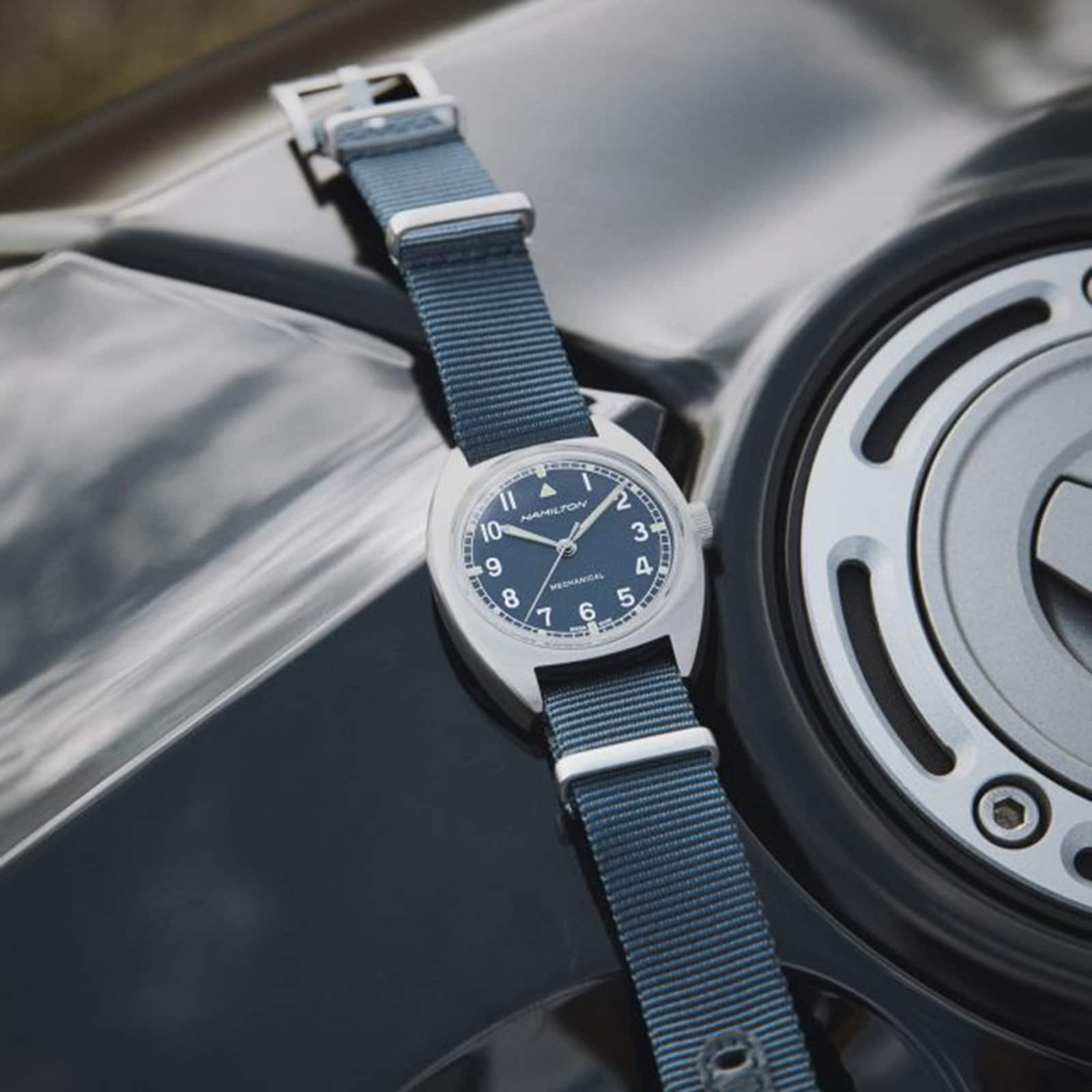 Replica Hamilton Khaki Aviation Pilot Pioneer 36mm Mens details - Blue H76419941