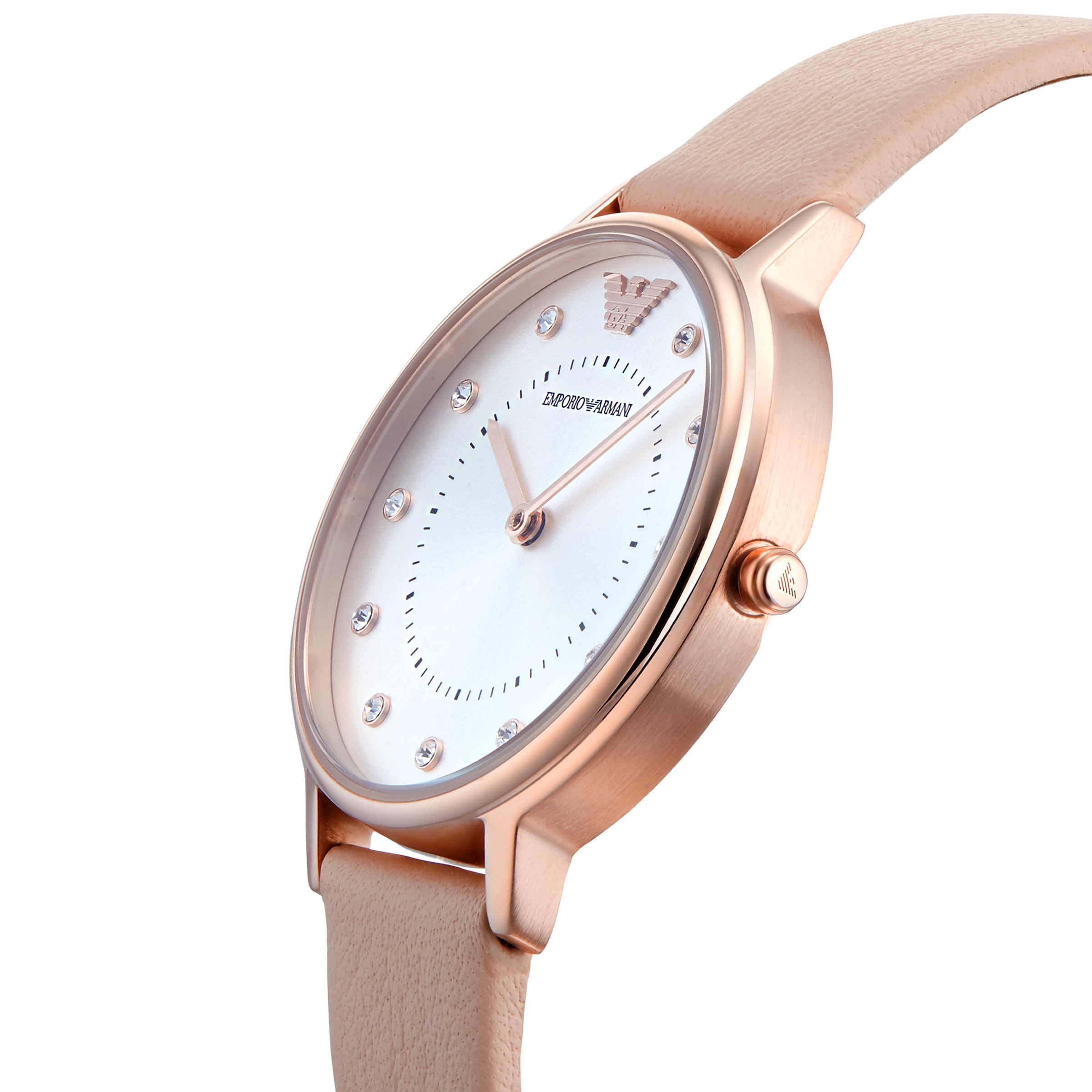 Replica Emporio Armani Women's Crystal Leather Pink Strap details AR2510 4 Replica Emporio Armani Women's Crystal Leather Pink Strap details AR2510