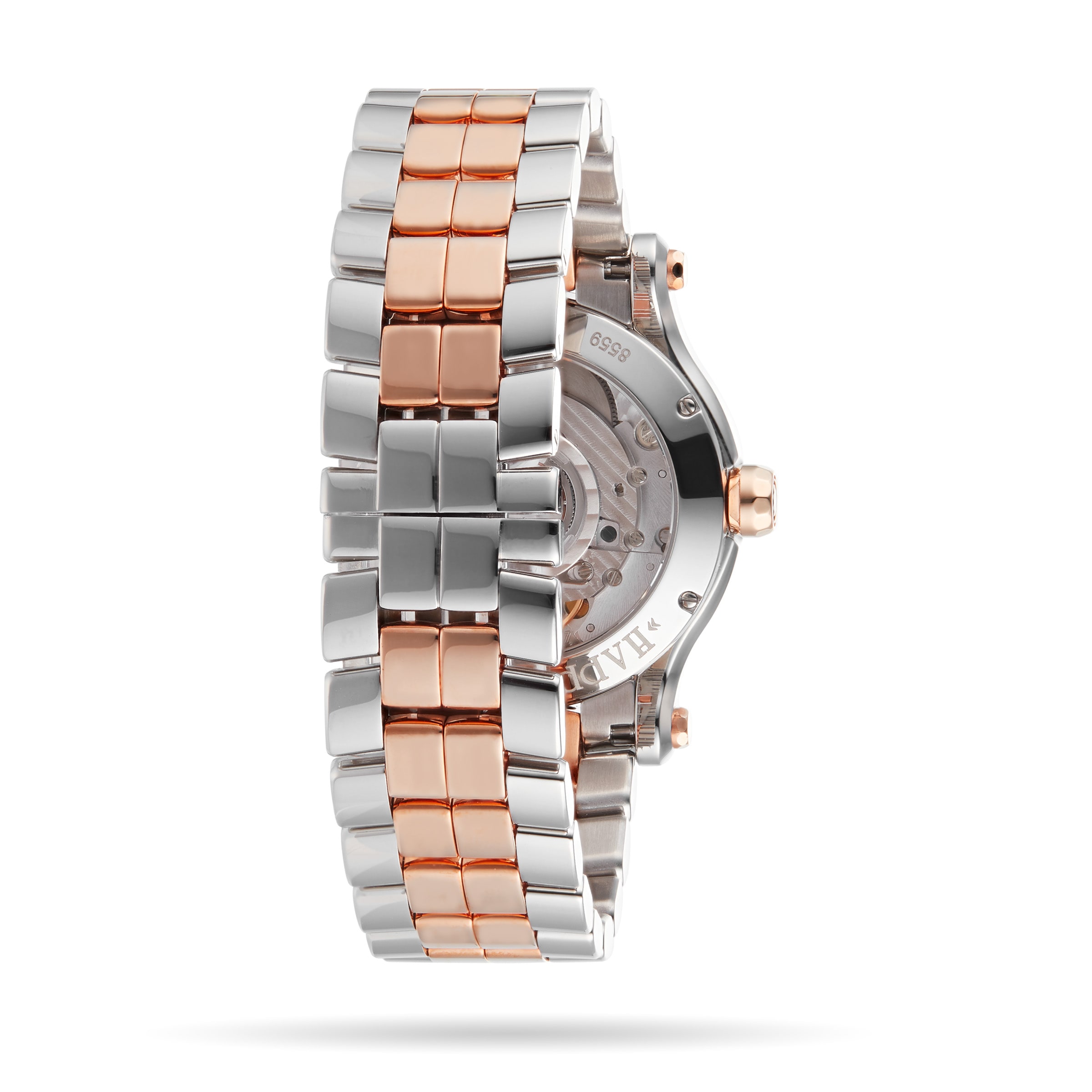 Replica Chopard Happy Sport 36mm Automatic 18ct Rose Gold Stainless Steel and Diamond Ladies details 278559-6009 4 Replica Chopard Happy Sport 36mm Automatic 18ct Rose Gold Stainless Steel and Diamond Ladies details 278559-6009