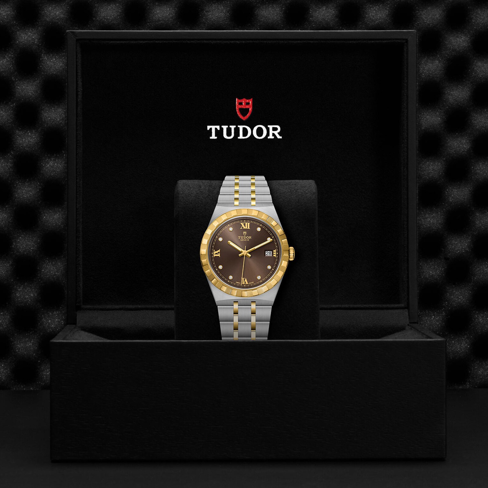 Replica Tudor Royal S G 38mm Steel Case Diamond-Set Chocolate Dial M28503-0008 4 Replica Tudor Royal S G 38mm Steel Case Diamond-Set Chocolate Dial M28503-0008