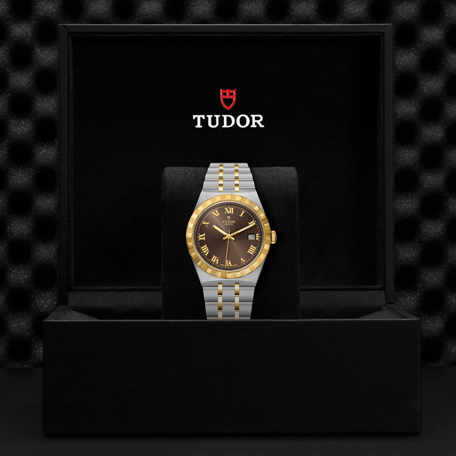 Replica Tudor Royal S G 38mm Steel Case Chocolate Brown Dial M28503-0007