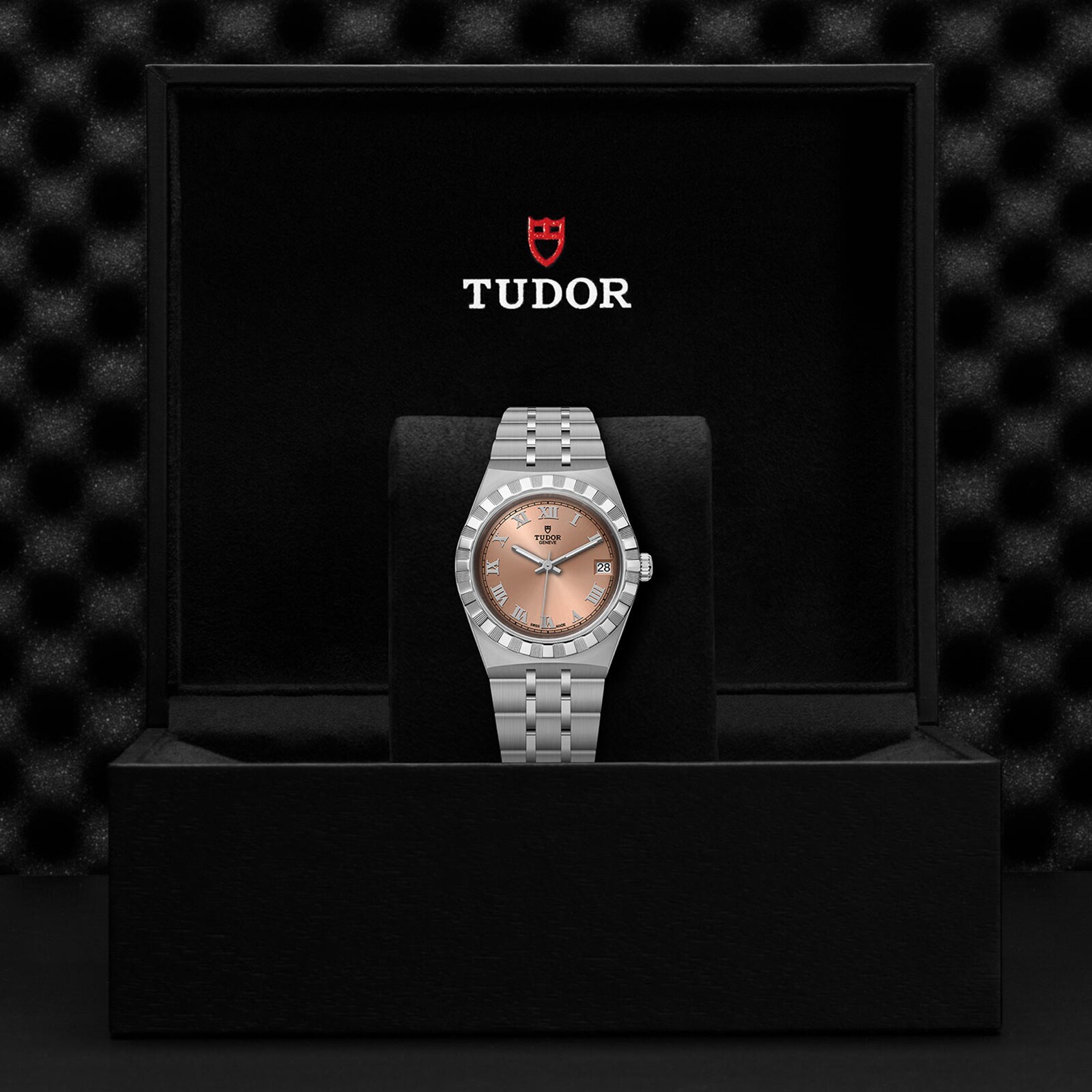 Replica Tudor Royal 34mm Steel Case Salmon Dial M28400-0009