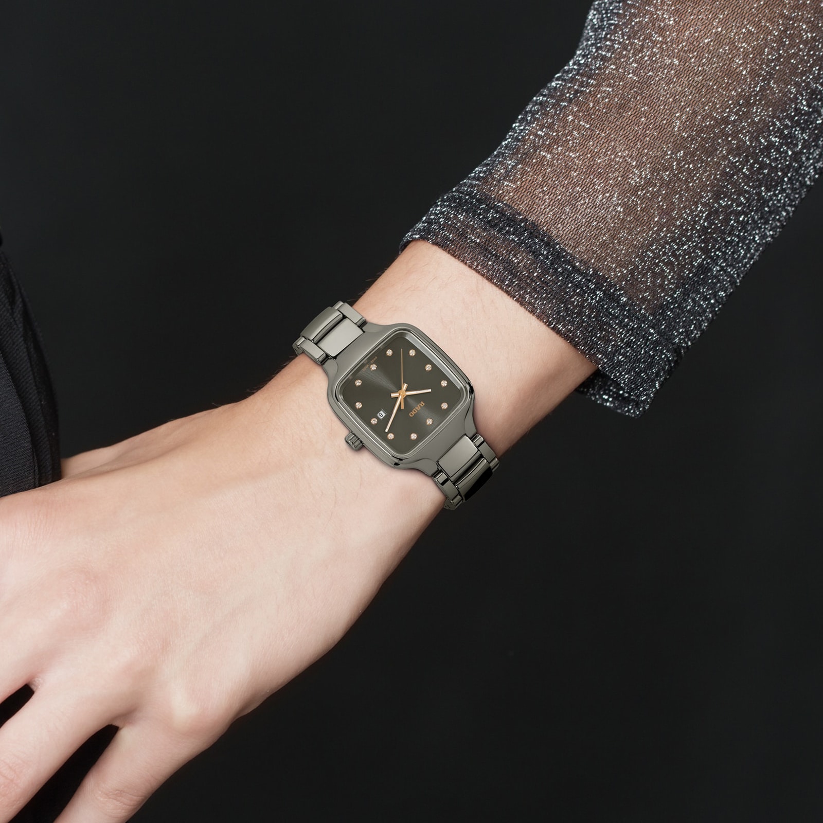 Replica Rado True Square Diamonds 29mm Ladies details R27079702