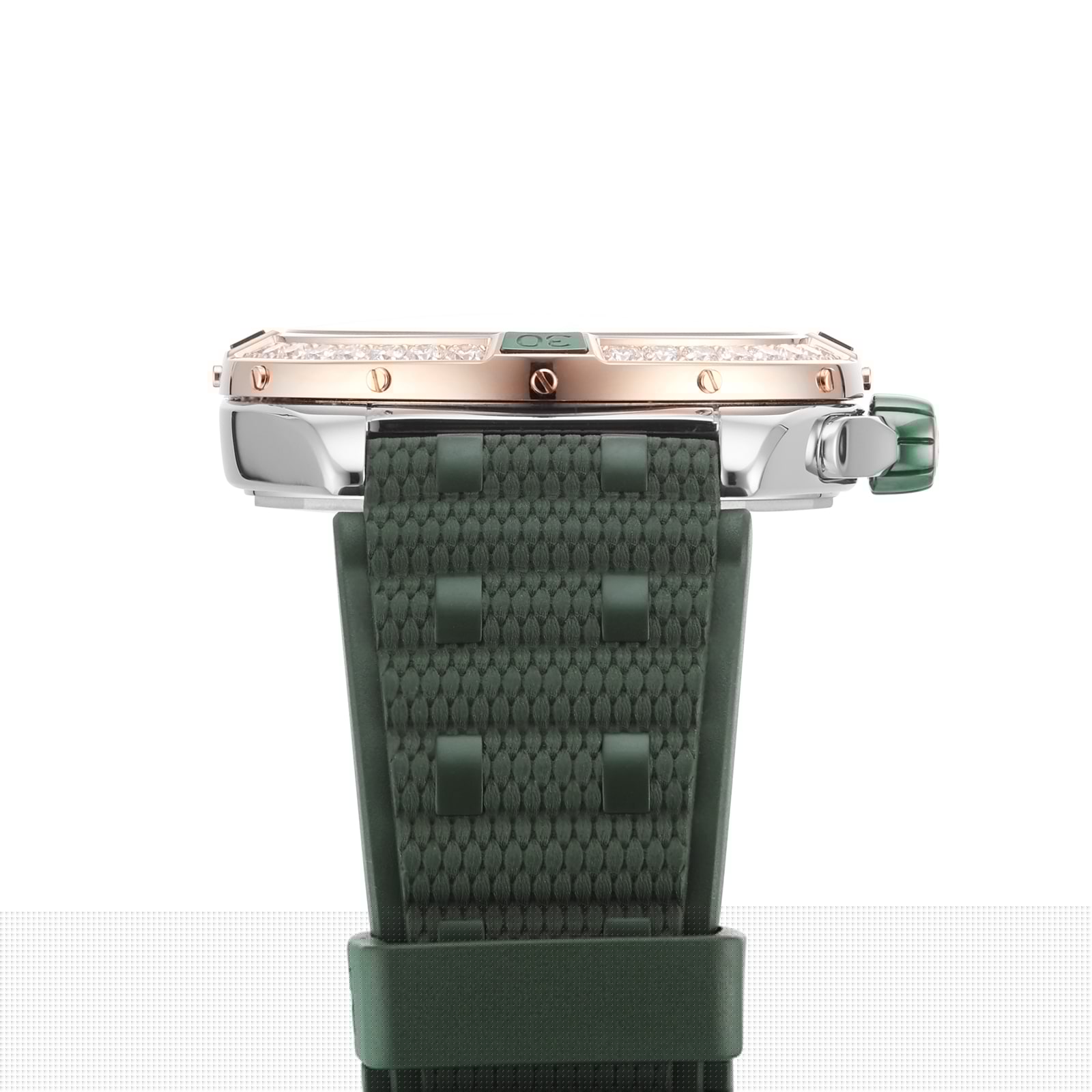 Replica Breitling Super Chronomat Automatic 38 Green Stainless Steel 18ct Rose Gold Rubber Strap details U17356531L1S1 4 Replica Breitling Super Chronomat Automatic 38 Green Stainless Steel 18ct Rose Gold Rubber Strap details U17356531L1S1