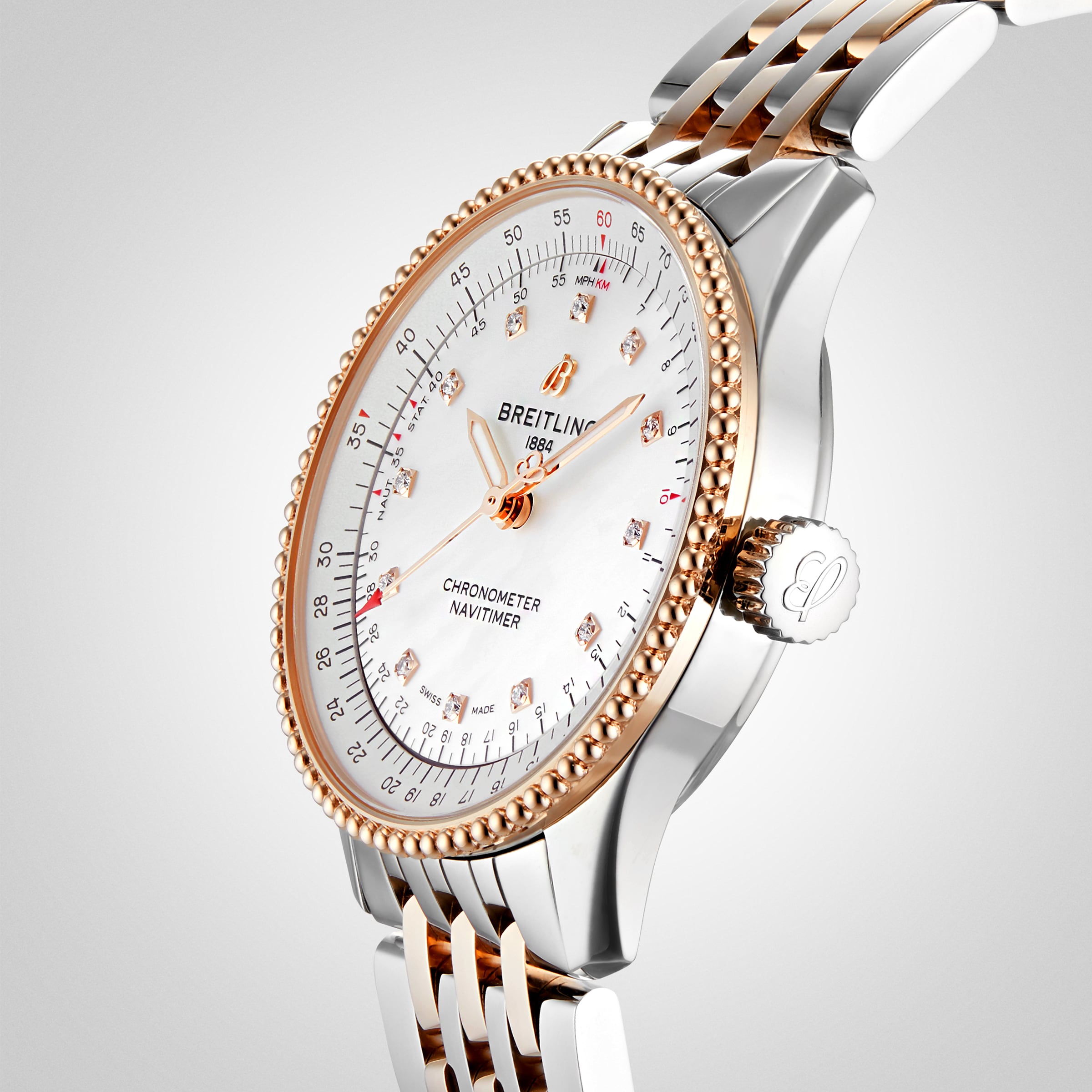Replica Breitling Navitimer Automatic 35 Stainless Steel 18k Red Gold details U17395211A1U1 4 Replica Breitling Navitimer Automatic 35 Stainless Steel 18k Red Gold details U17395211A1U1