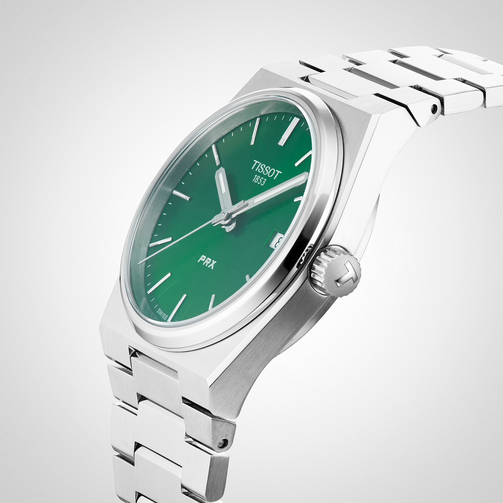 Replica Tissot T-Classic PRX 35mm Unisex details Green T1372101108100 4 Replica Tissot T-Classic PRX 35mm Unisex details Green T1372101108100