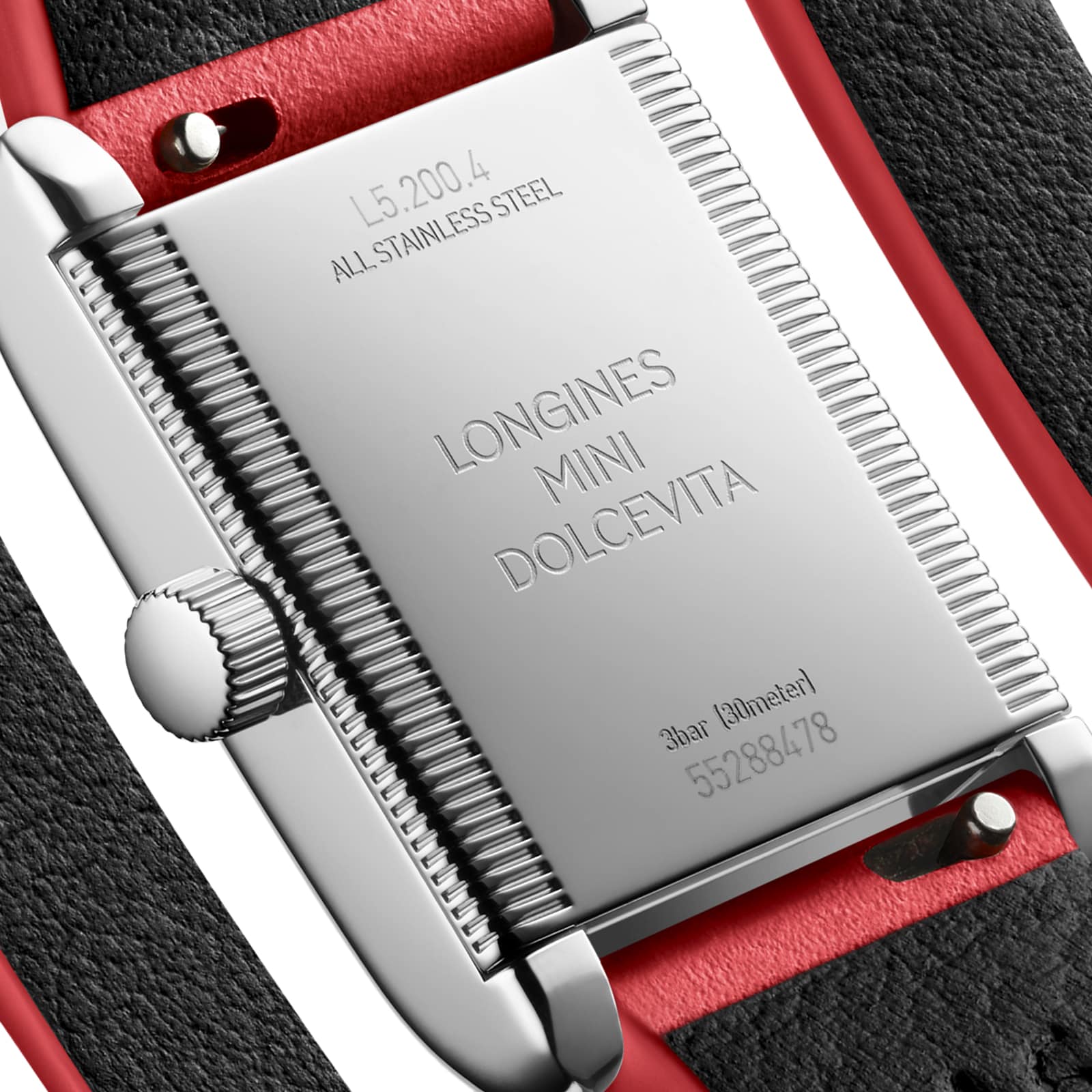 Replica Longines Mini Dolcevita 21.5mm X 29mm Ladies details Red Strap L52004750