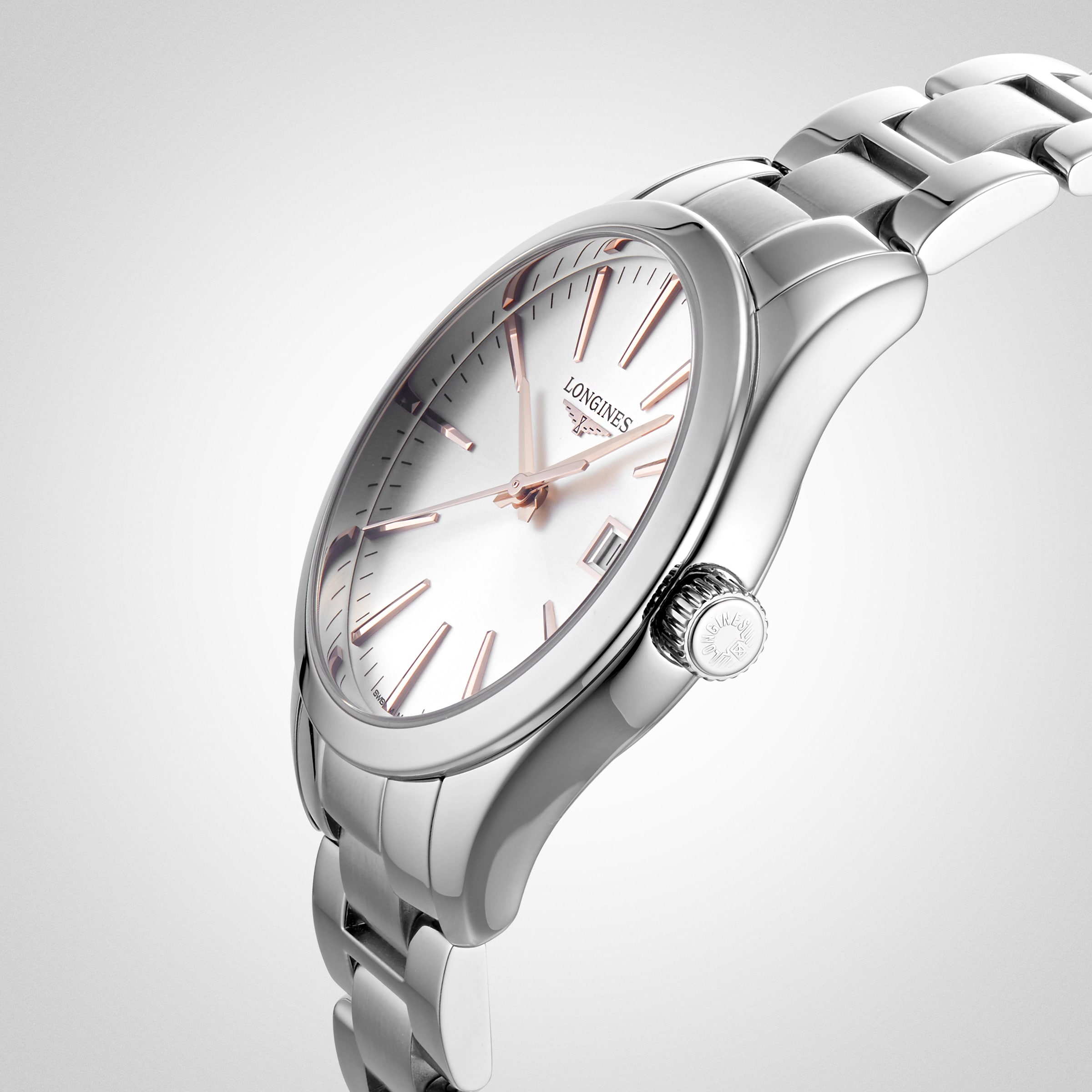 Replica Longines Conquest Classic 34mm Silver Dial Stainless Steel Ladies details L23864726