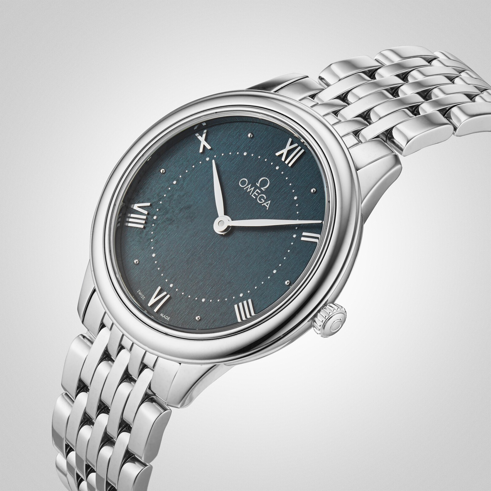 Replica Omega De Ville Prestige 30mm Steel On Steel O43410306010001