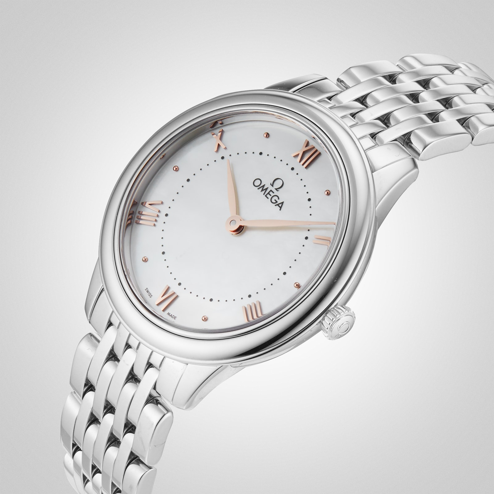Replica Omega De Ville Prestige 30mm Steel On Steel O43410306005001