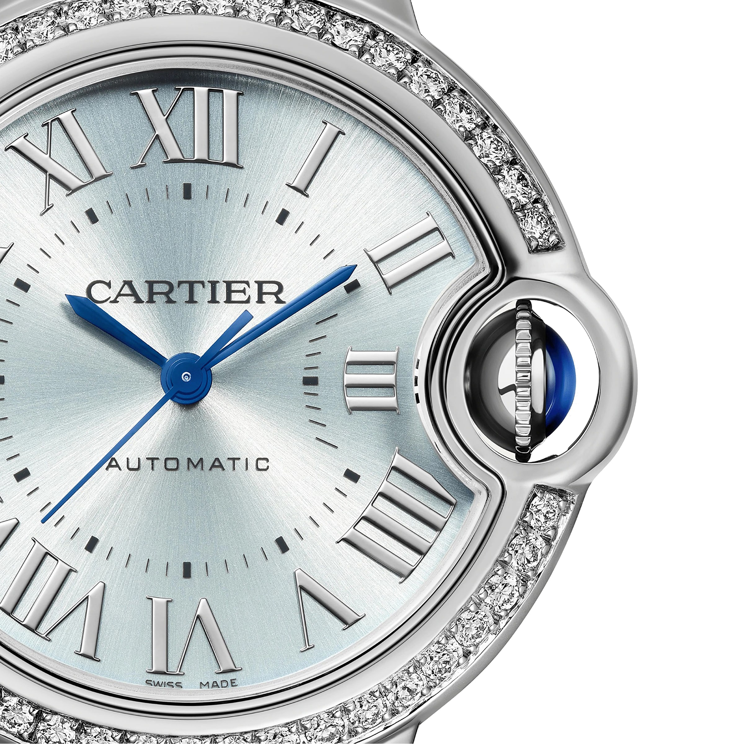 Replica Cartier Ballon Bleu De Cartier details 33mm Automatic Movement Steel Diamonds W4BB0028 4 Replica Cartier Ballon Bleu De Cartier details 33mm Automatic Movement Steel Diamonds W4BB0028
