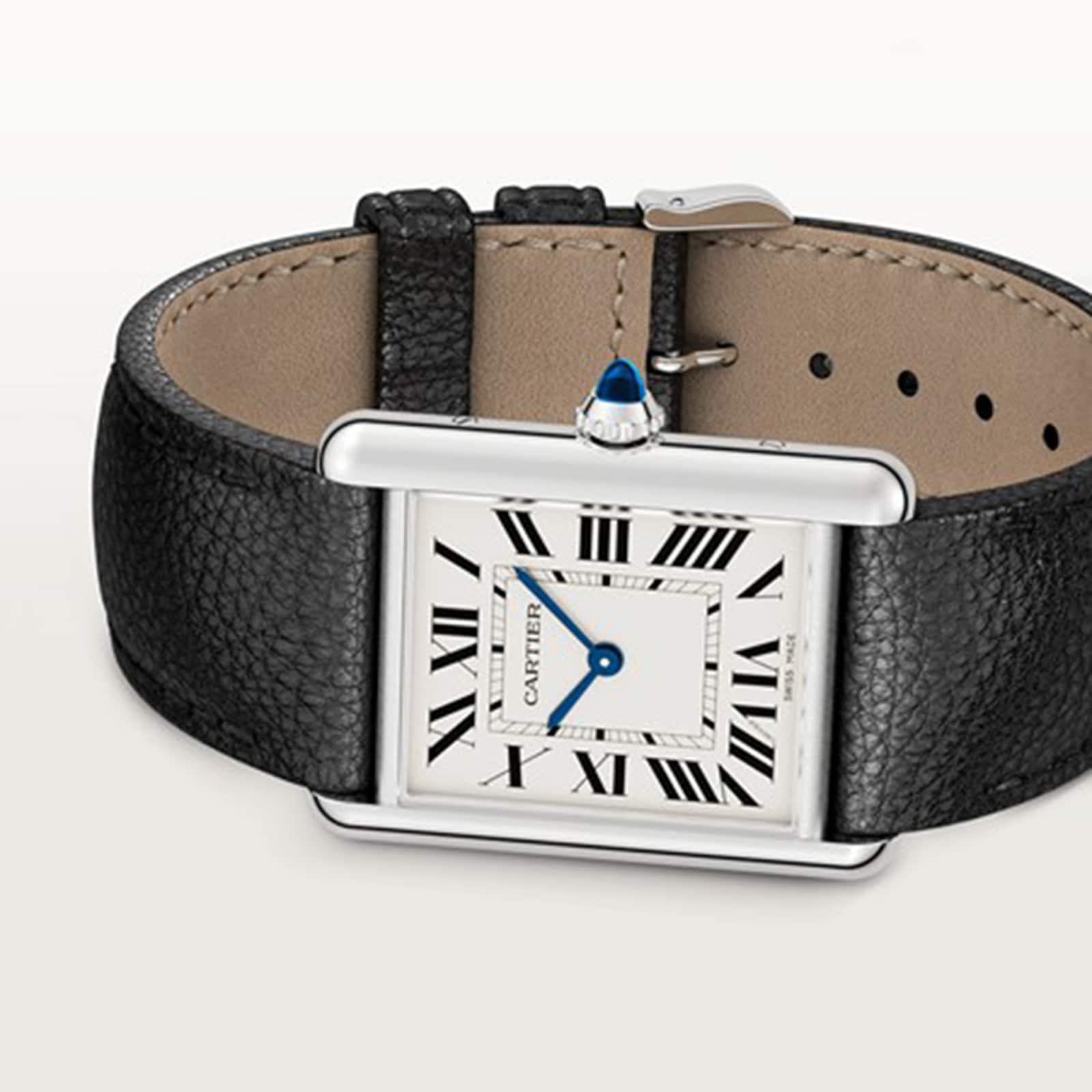 Replica Cartier Tank Must Large Model Quartz Movement Steel Leather WSTA0041