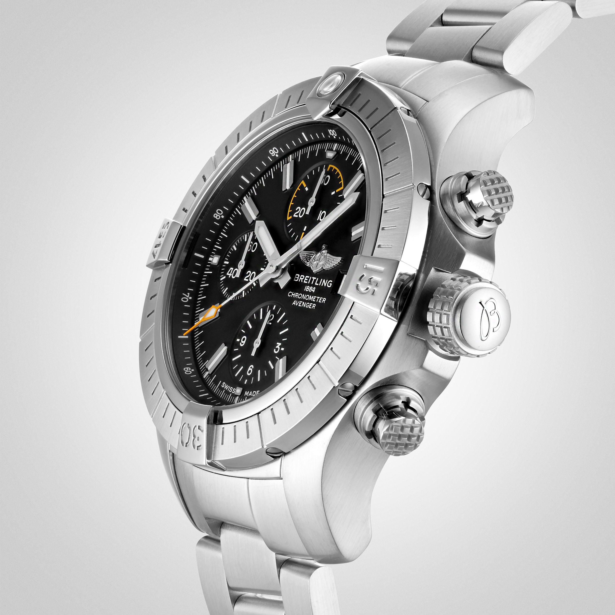 Replica Breitling Avenger Chronograph 45 Stainless Steel details A13317101B1A1