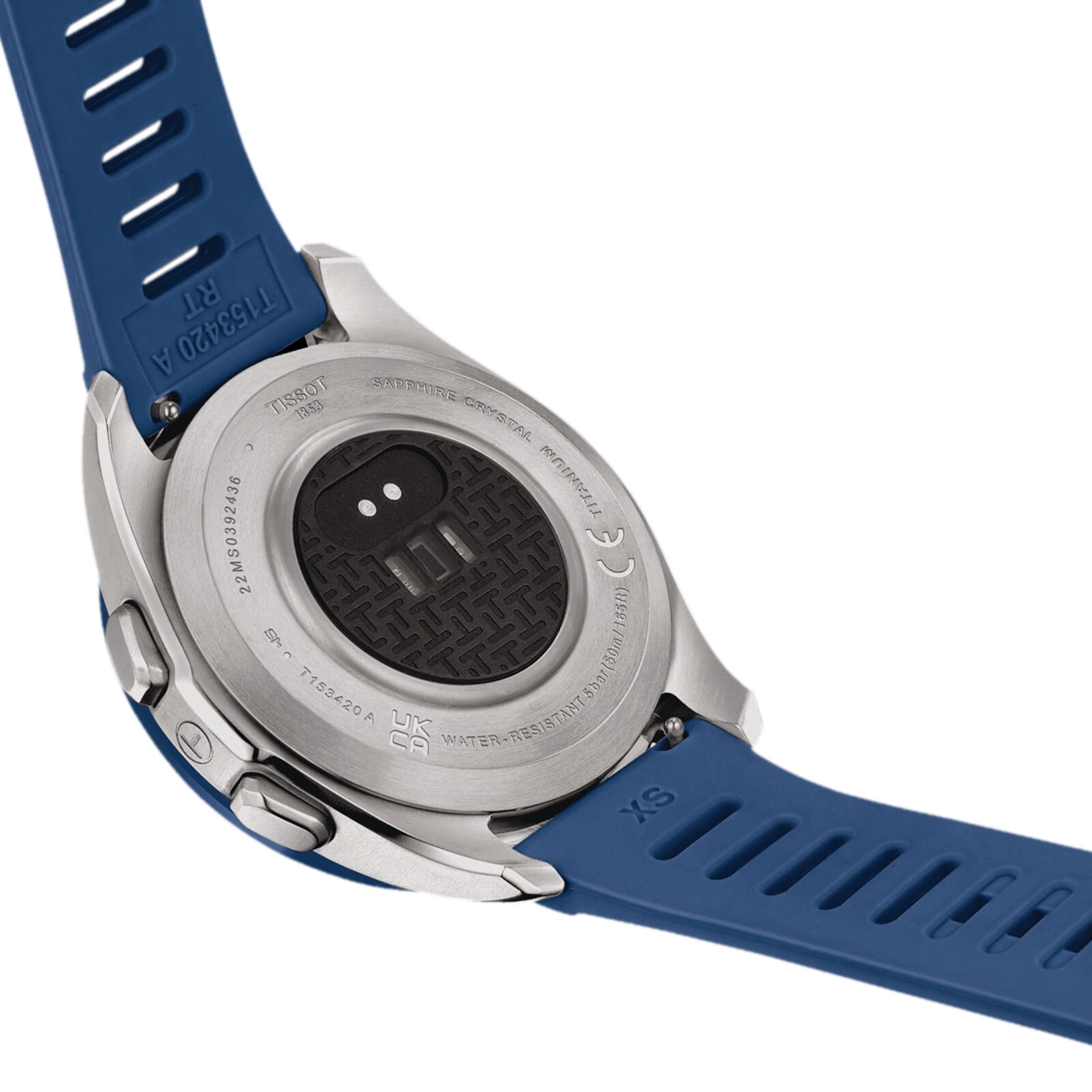 Replica Tissot T-Touch Connect Sport 44mm Unisex details Black With Blue Silicone Strap T1534204705101