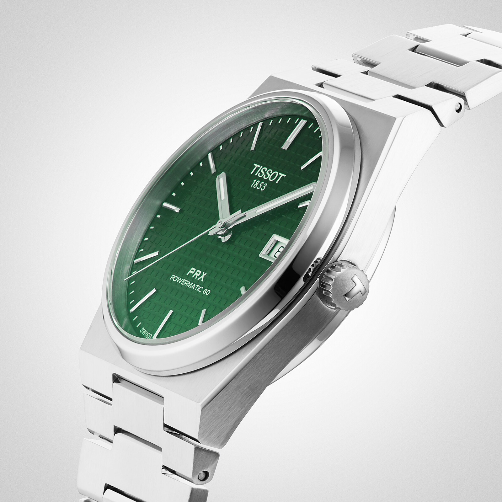 Replica Tissot T-Classic PRX Powermatic 80 40mm Mens details Green T1374071109100