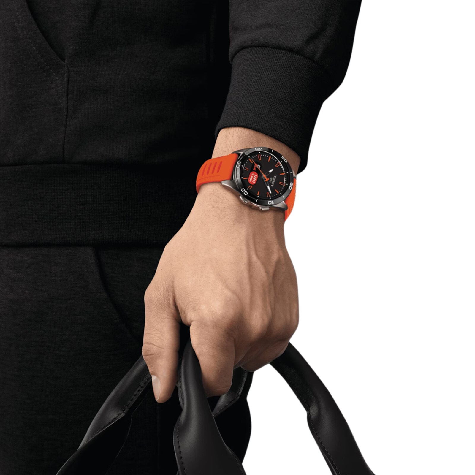 Replica Tissot T-Touch Connect Sport 44mm Unisex details Black With Orange Silicone Strap T1534204705102 4 Replica Tissot T-Touch Connect Sport 44mm Unisex details Black With Orange Silicone Strap T1534204705102