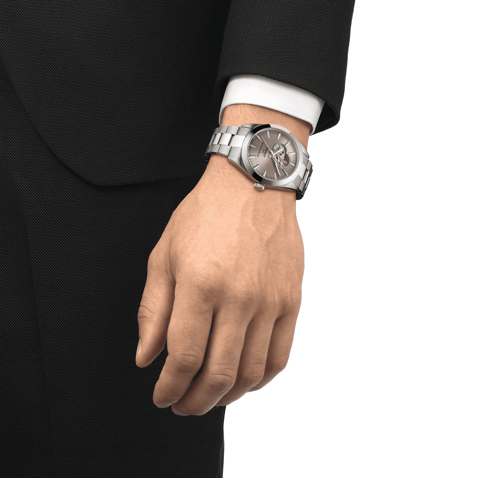 Replica Tissot Gentleman Powermatic 80 Open Heart 40mm Mens details Grey T1274071108100 4 Replica Tissot Gentleman Powermatic 80 Open Heart 40mm Mens details Grey T1274071108100