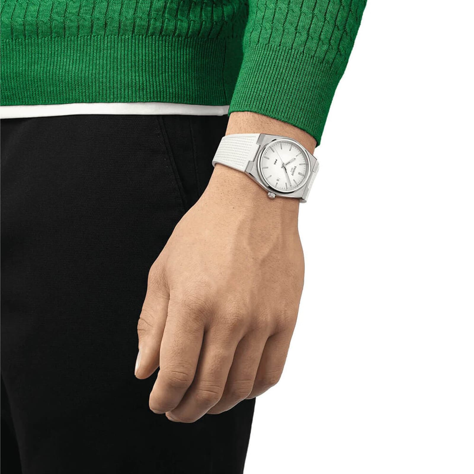 Replica Tissot PRX Quartz 40mm Mens details White T1374101701100
