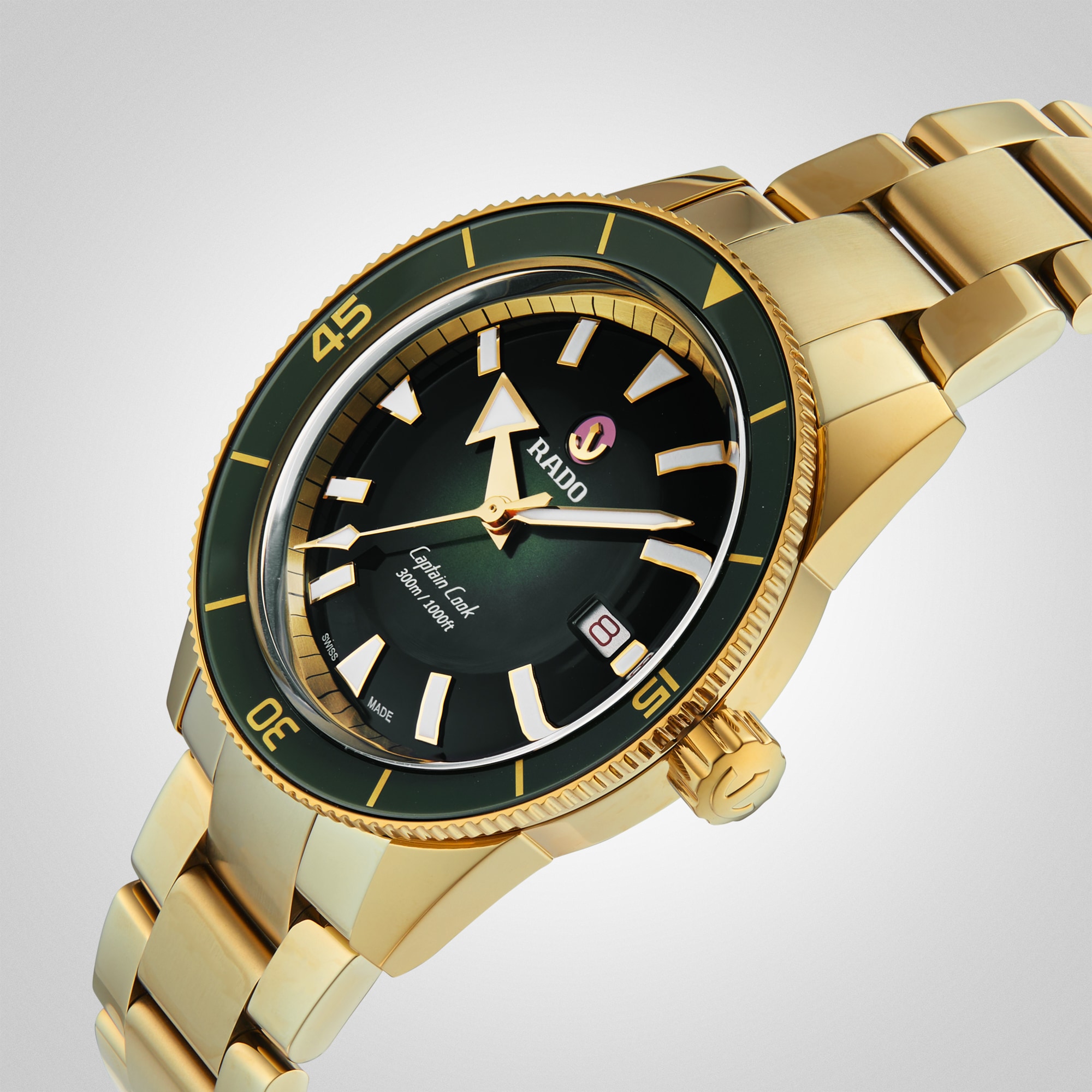 Replica Rado Captain Cook Automatic 42mm Mens details Green R32136323