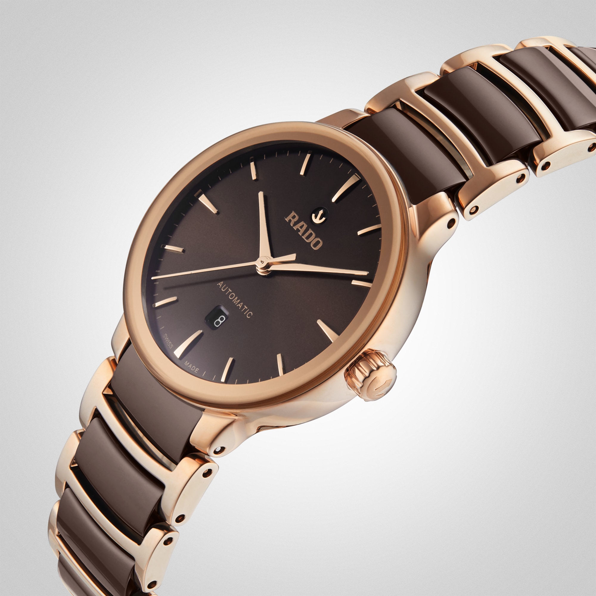 Replica Rado Centrix Automatic 30.5mm Ladies details Brown R30019302