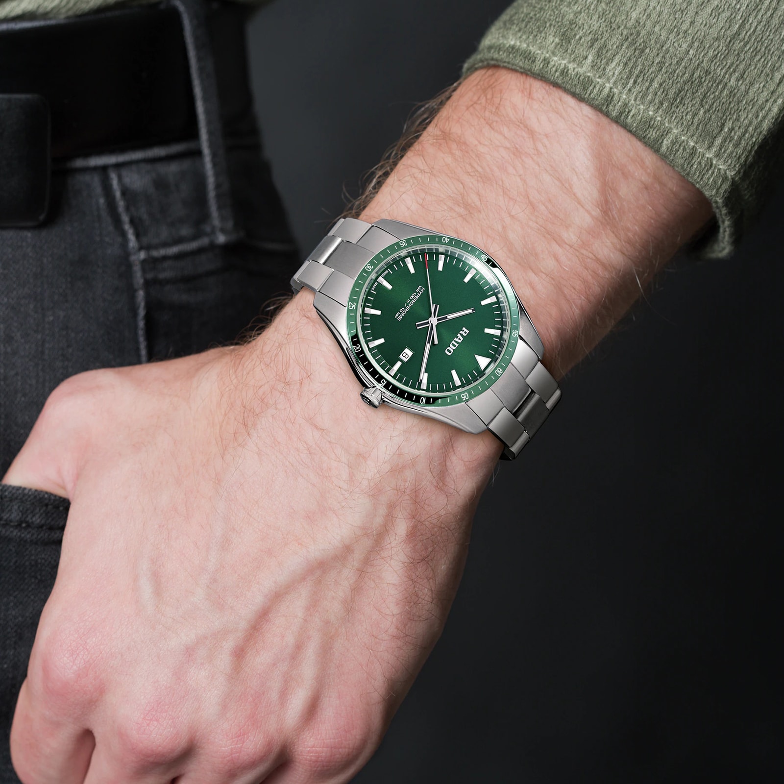 Replica Rado HyperChrome 44.9mm Mens details Green R32502313 4 Replica Rado HyperChrome 44.9mm Mens details Green R32502313