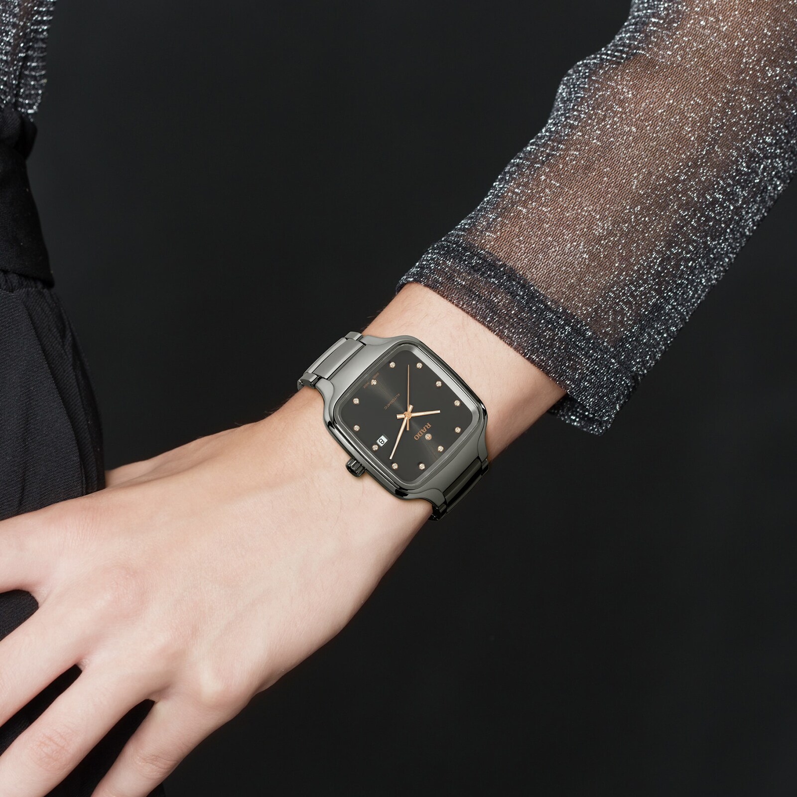 Replica Rado True Square Automatic Diamonds 38mm Mens details R27077702 4 Replica Rado True Square Automatic Diamonds 38mm Mens details R27077702