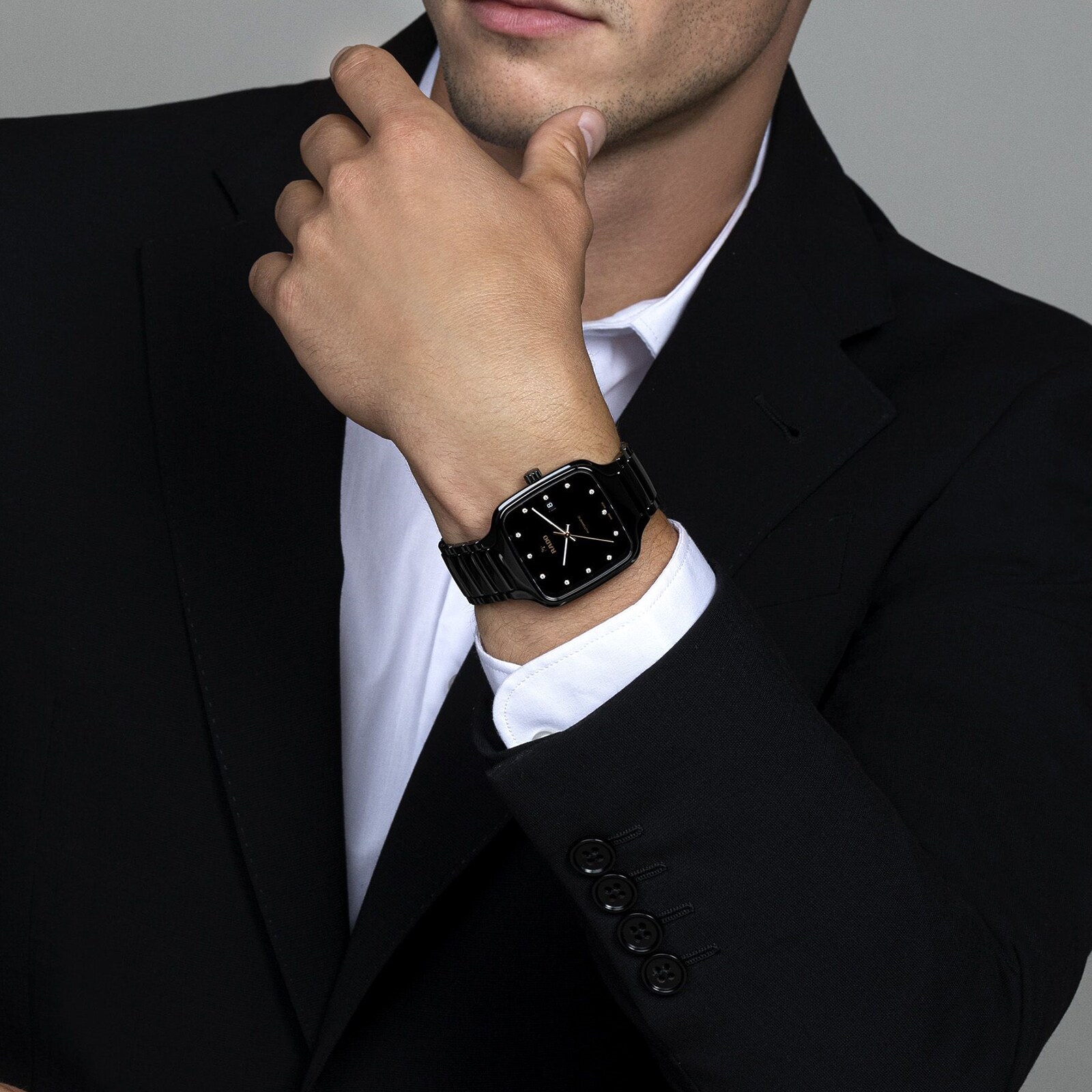 Replica Rado True Square Automatic Diamonds 38mm Mens details R27078702