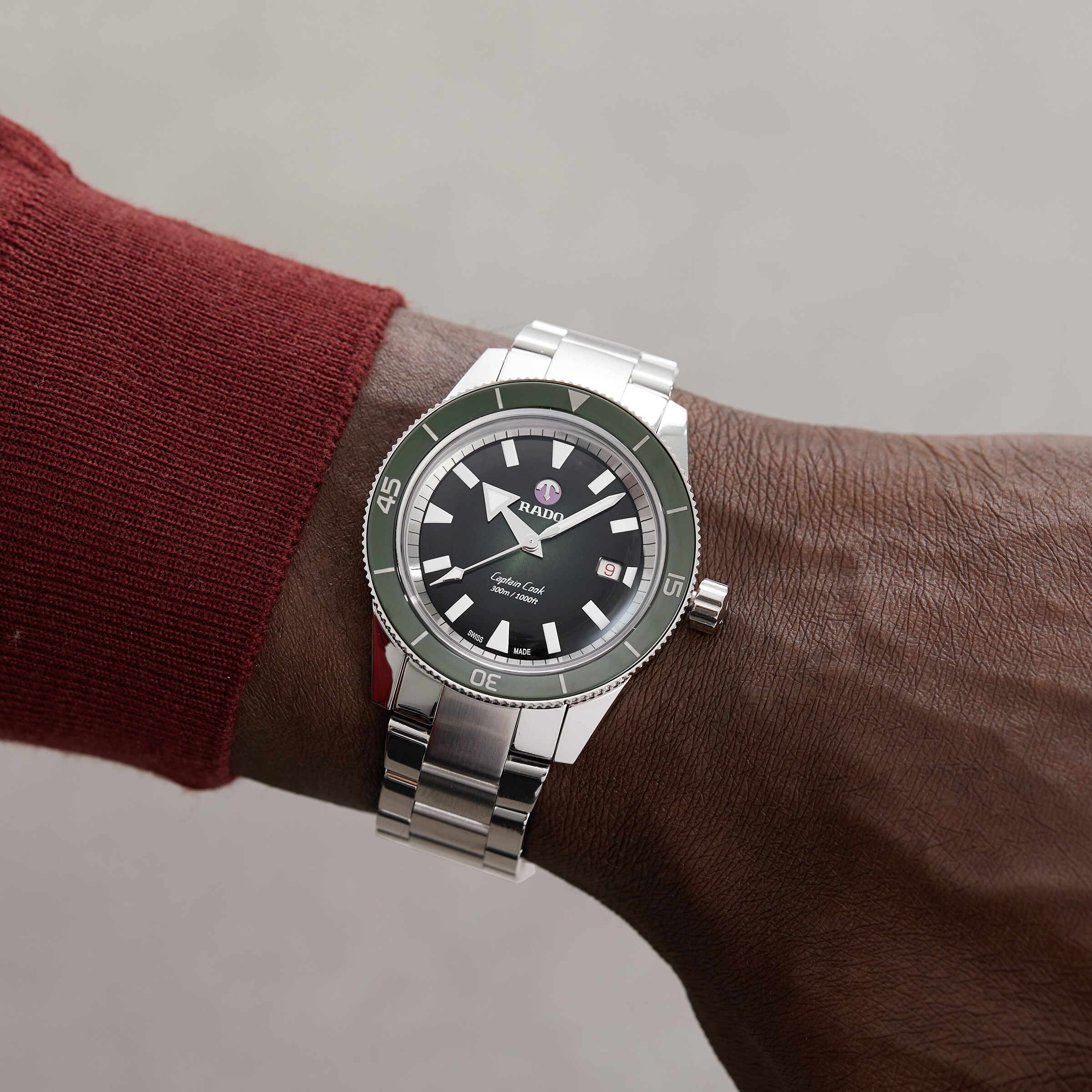 Replica Rado Captain Cook Green Automatic Mens details R32105313