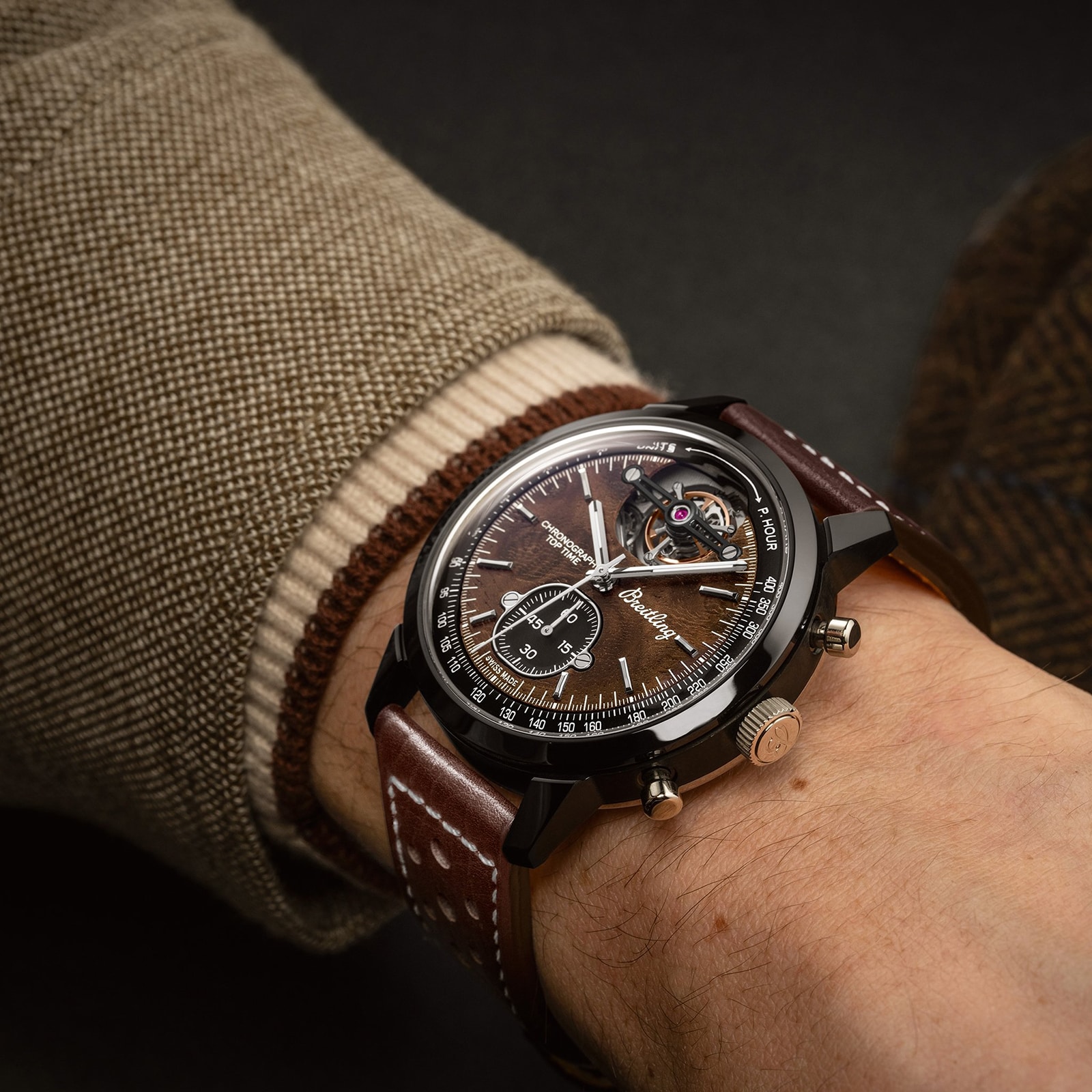 Replica Breitling Top Time B21 Chevrolet Corvette Tourbillon 42mm Mens details Brown SB21252A1Q1X1 4 Replica Breitling Top Time B21 Chevrolet Corvette Tourbillon 42mm Mens details Brown SB21252A1Q1X1