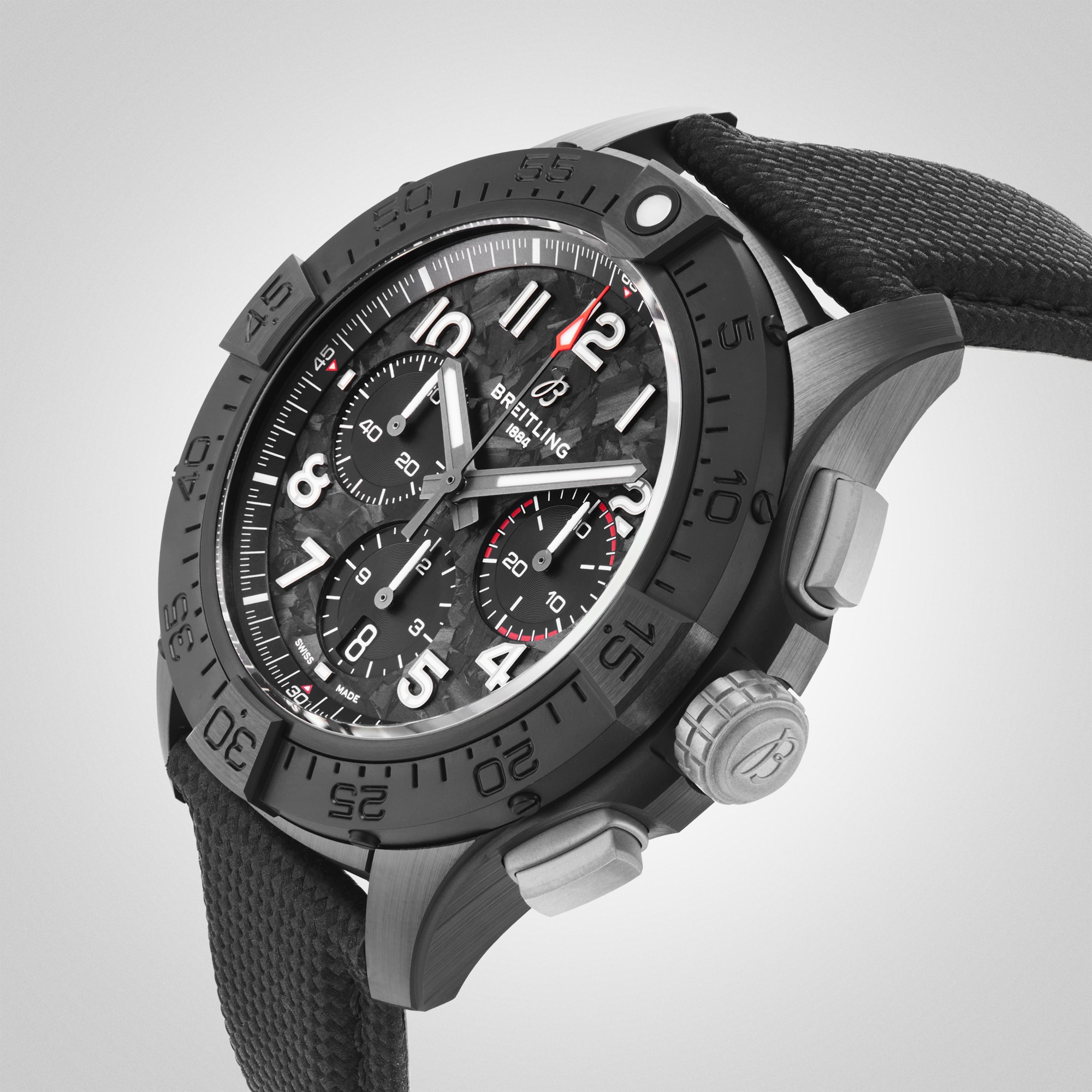 Replica Breitling Avenger B01 Chronograph 44mm Night Mission Mens details Black SB0147101B1X1 4 Replica Breitling Avenger B01 Chronograph 44mm Night Mission Mens details Black SB0147101B1X1