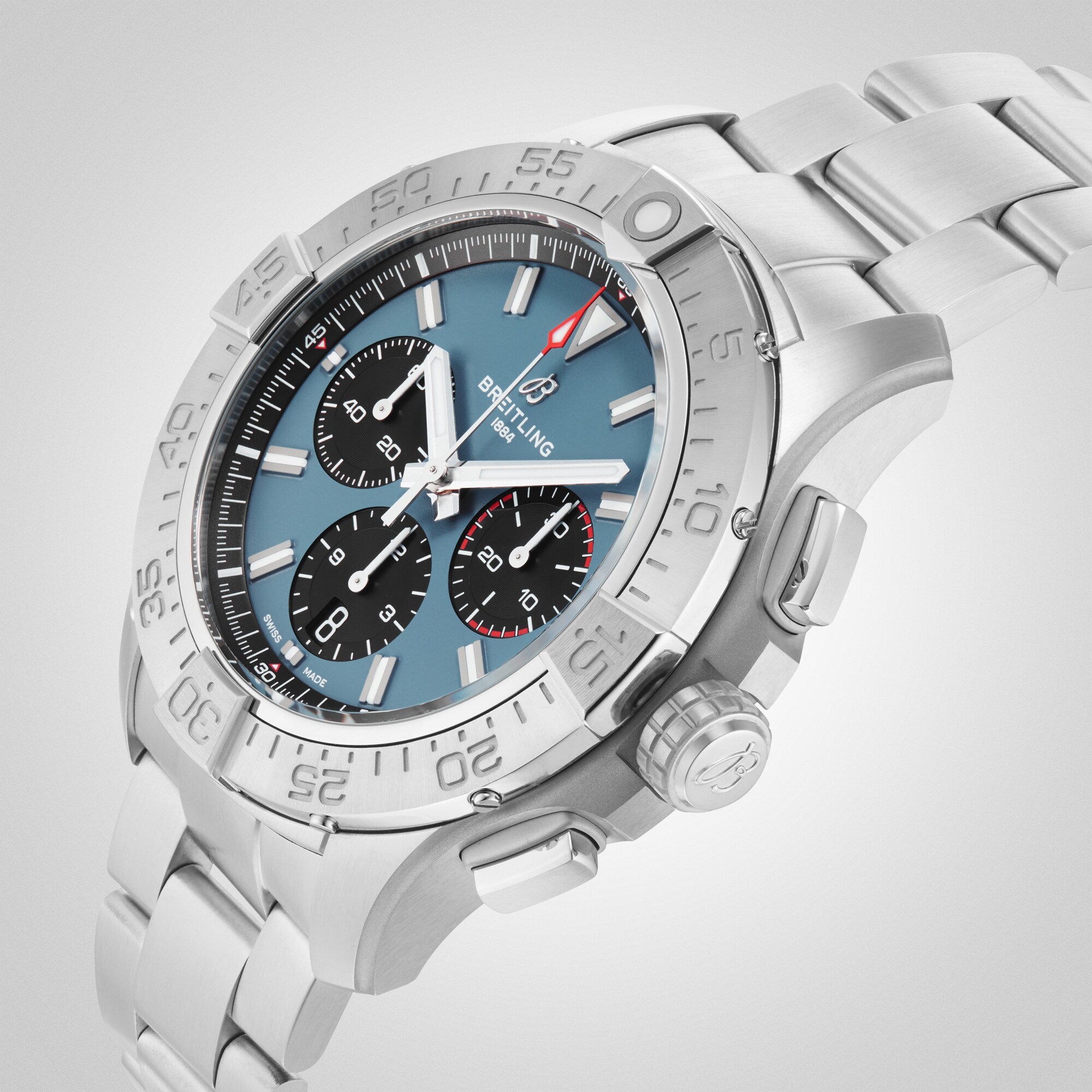 Replica Breitling Avenger Chronograph B01 44mm Mens details Blue Stainless Steel AB0147101C1A1 4 Replica Breitling Avenger Chronograph B01 44mm Mens details Blue Stainless Steel AB0147101C1A1