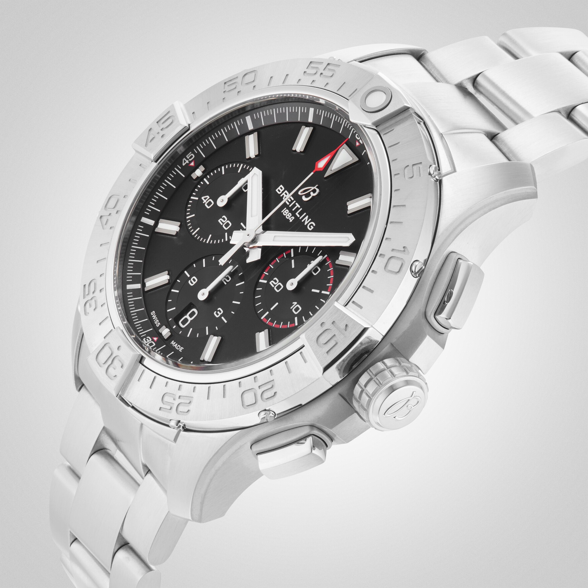 Replica Breitling Avenger Chronograph B01 44mm Mens details Black Stainless Steel AB0147101B1A1 4 Replica Breitling Avenger Chronograph B01 44mm Mens details Black Stainless Steel AB0147101B1A1