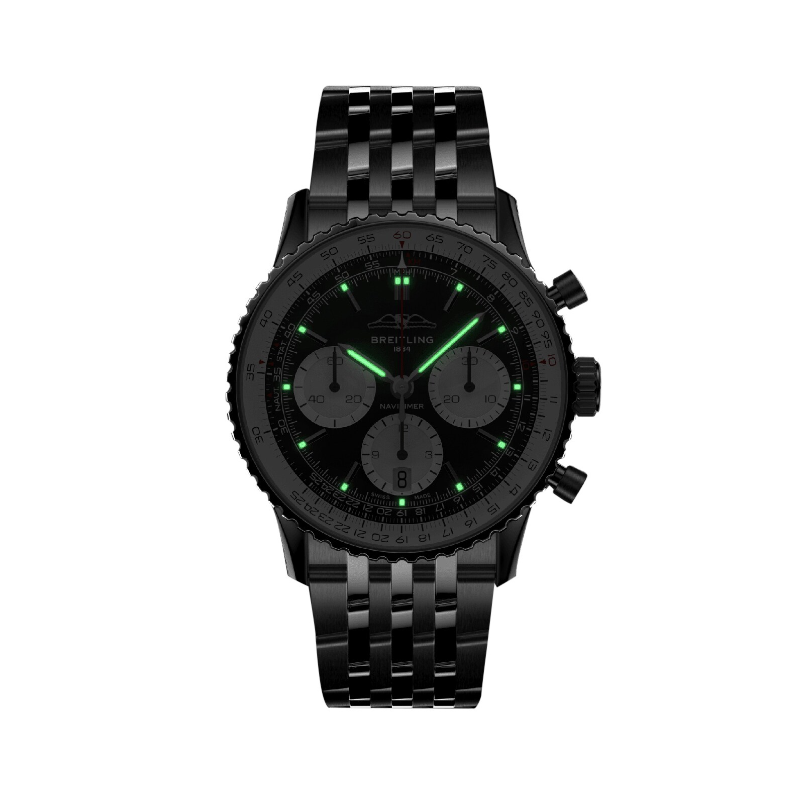 Replica Breitling Navitimer B01 Chronograph 41mm Mens details Black Stainless Steel AB0139211B1A1 4 Replica Breitling Navitimer B01 Chronograph 41mm Mens details Black Stainless Steel AB0139211B1A1