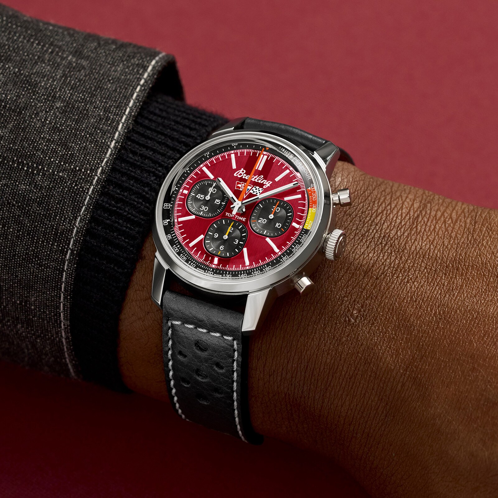 Replica Breitling Top Time B01 Classic Cars Chevrolet Corvette 41mm Mens details AB01761A1K1X1