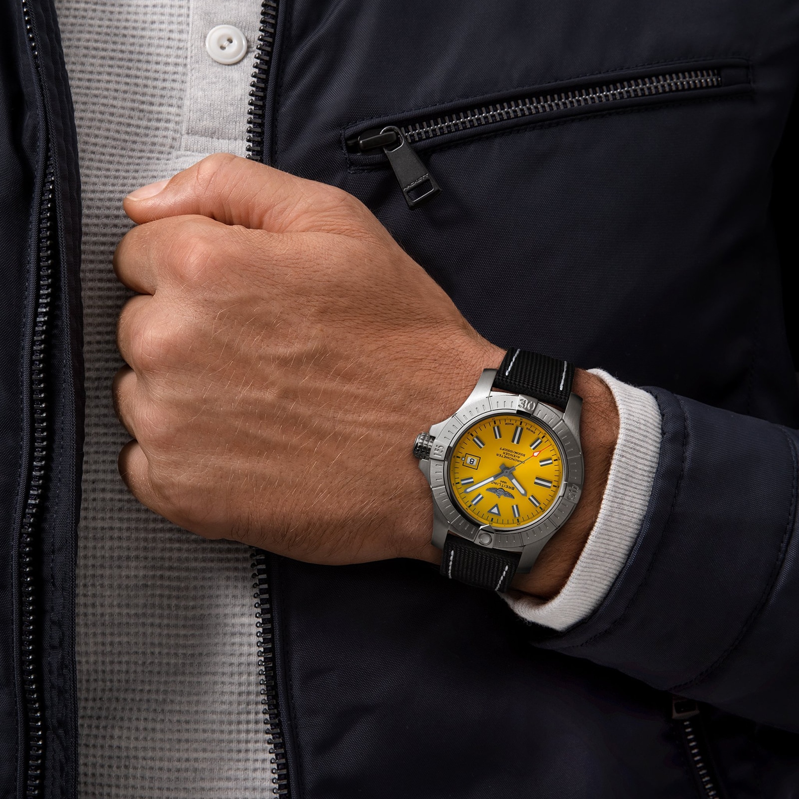 Replica Breitling Avenger Automatic 45 Seawolf Stainless Steel Leather Strap details A17319101I1X2 4 Replica Breitling Avenger Automatic 45 Seawolf Stainless Steel Leather Strap details A17319101I1X2