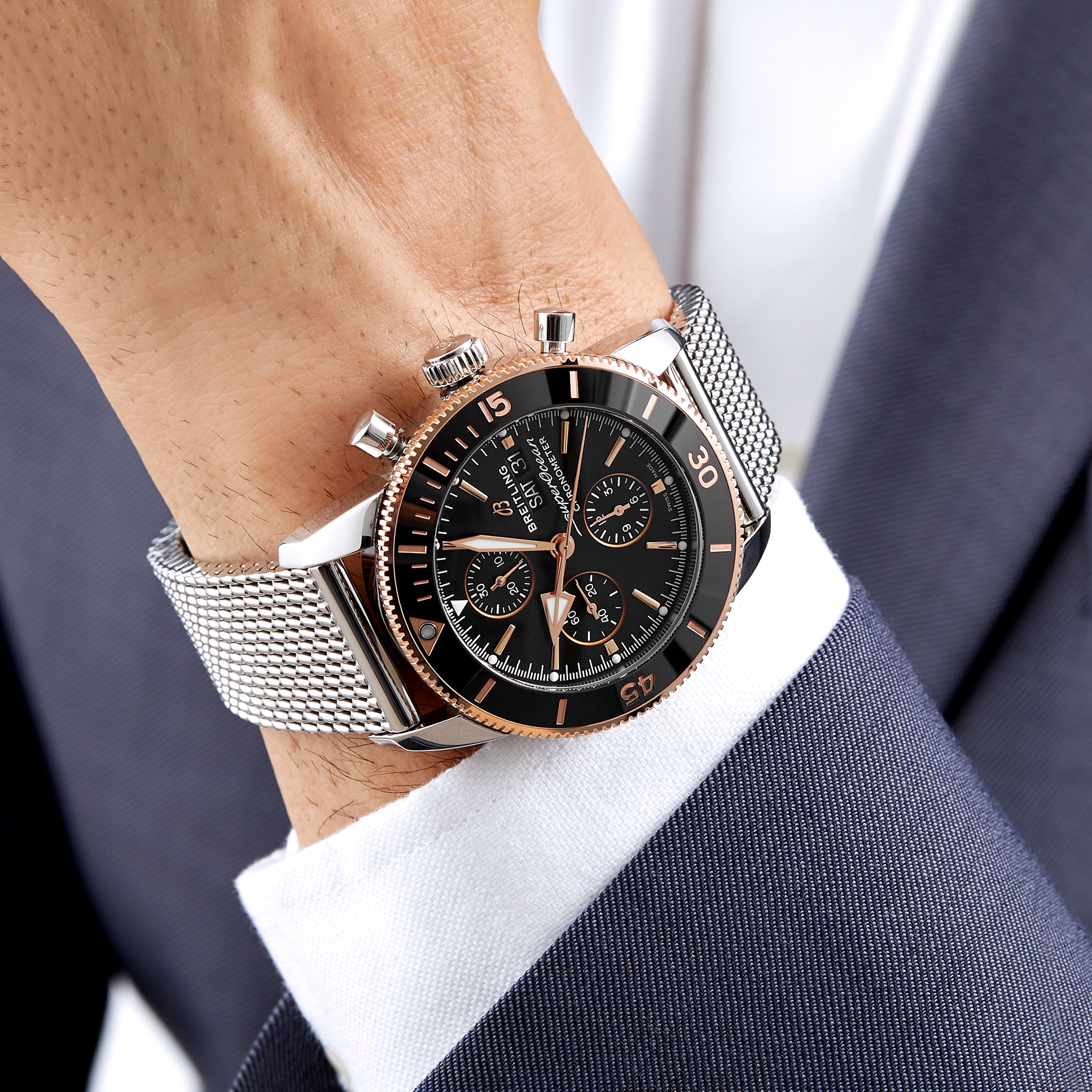 Replica Breitling Superocean Heritage Chronograph 44 Stainless Steel details U13313121B1A1 4 Replica Breitling Superocean Heritage Chronograph 44 Stainless Steel details U13313121B1A1